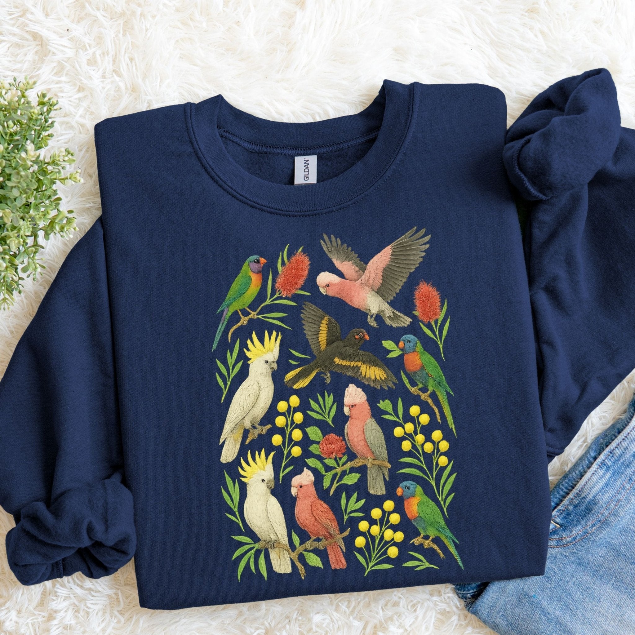 Australian Birds Sweatshirt – Cockatoo, Galah & Lorikeet - Craig Michael Design