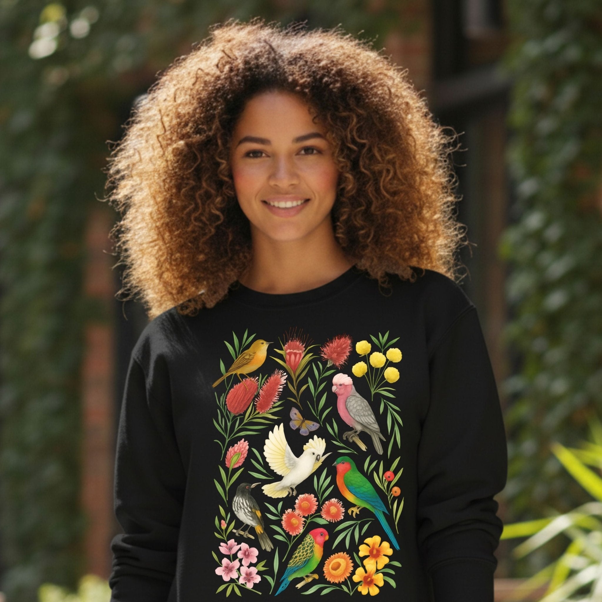 Australian Birds Sweatshirt – Cockatoo, Lorikeet & Parrot - Craig Michael Design