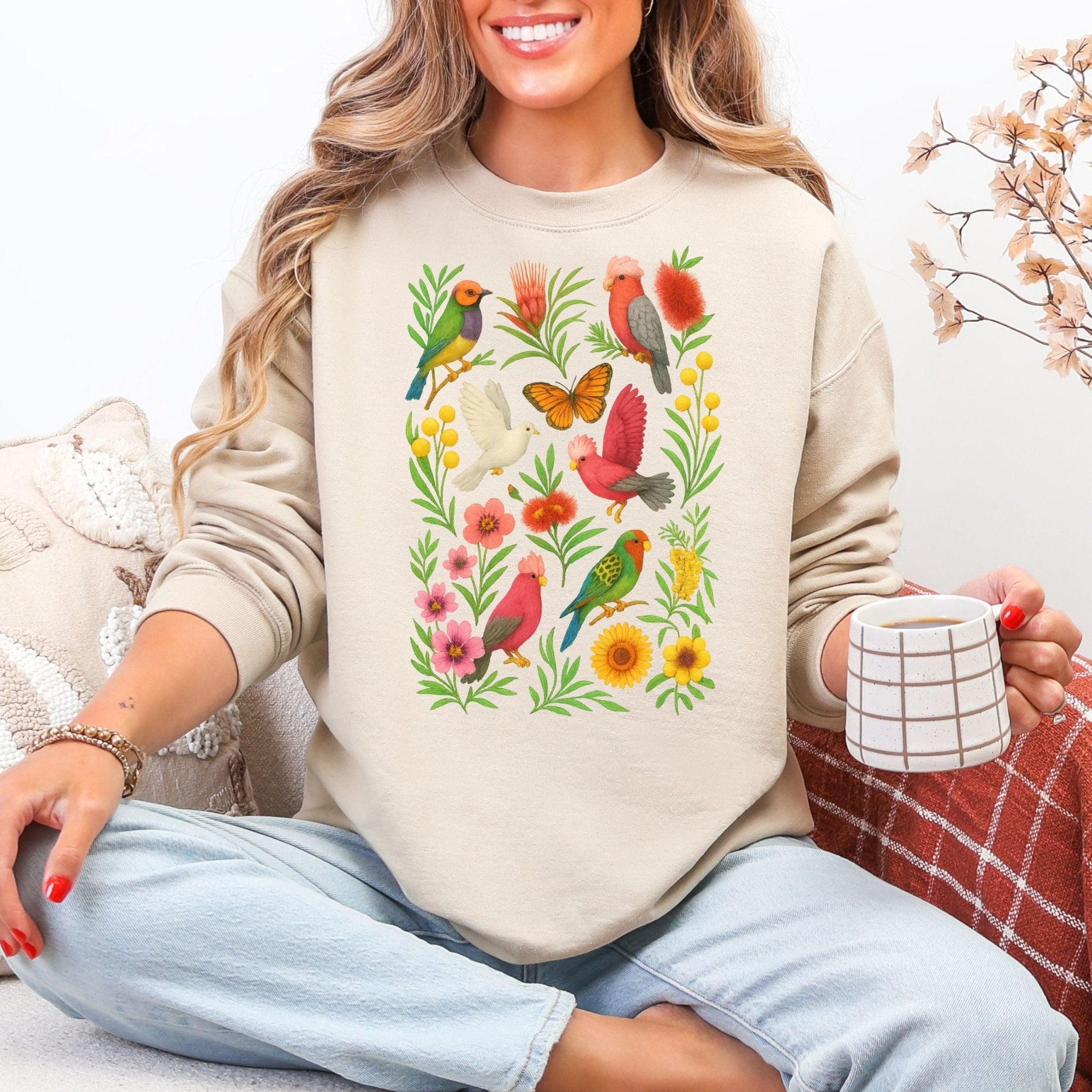 Australian Birds Sweatshirt – Galah & Lorikeet - Craig Michael Design