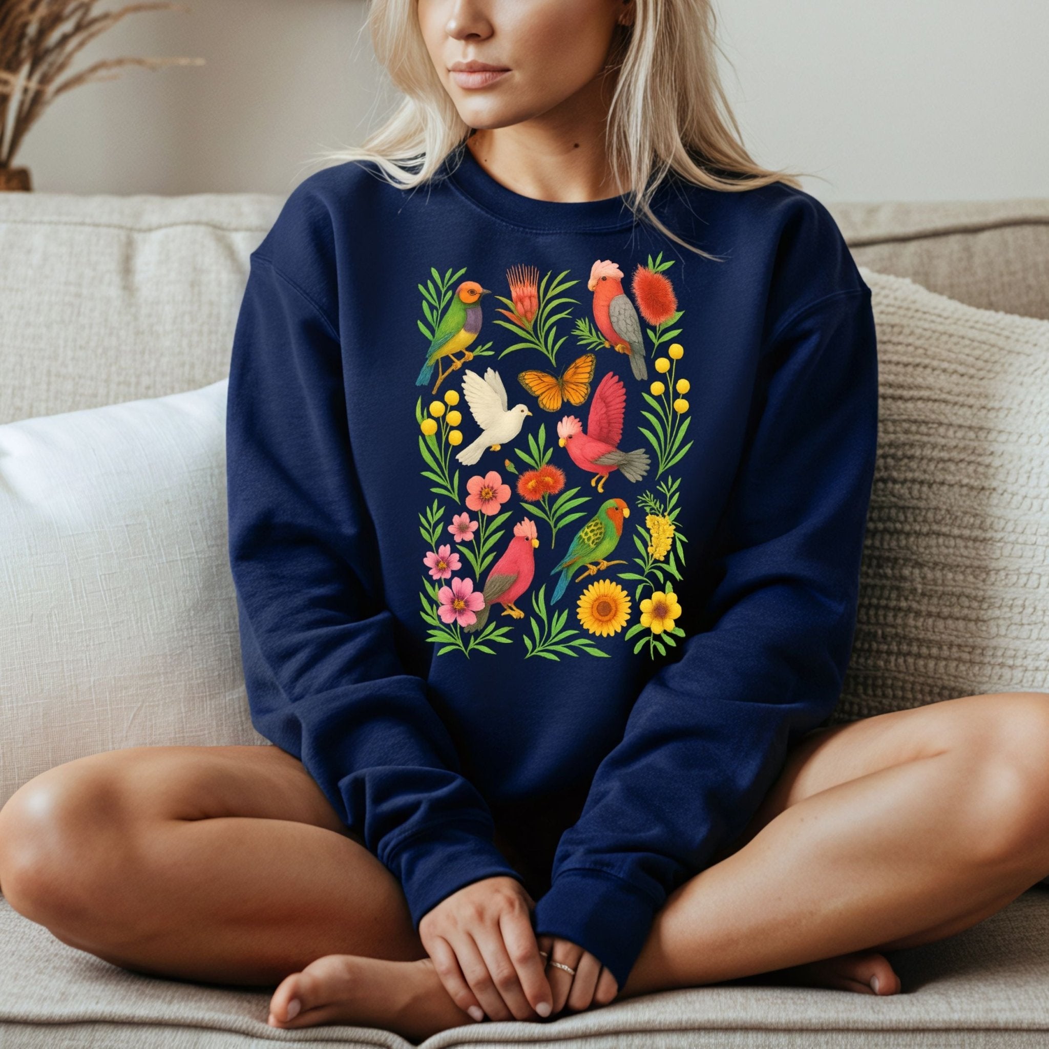 Australian Birds Sweatshirt – Galah & Lorikeet - Craig Michael Design
