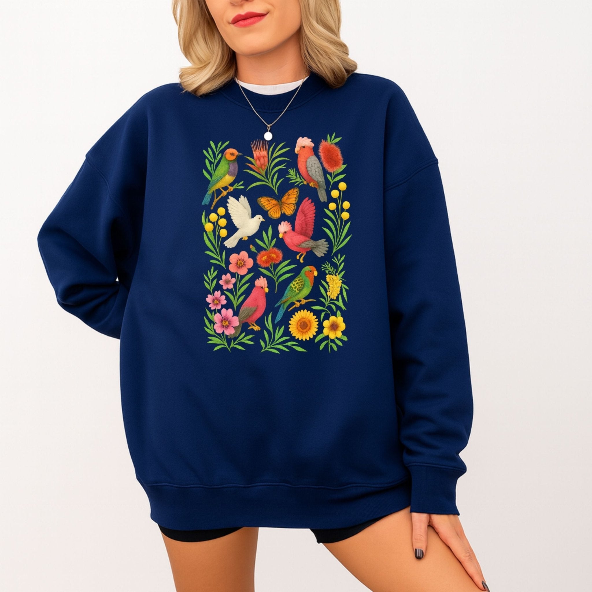 Australian Birds Sweatshirt – Galah & Lorikeet - Craig Michael Design