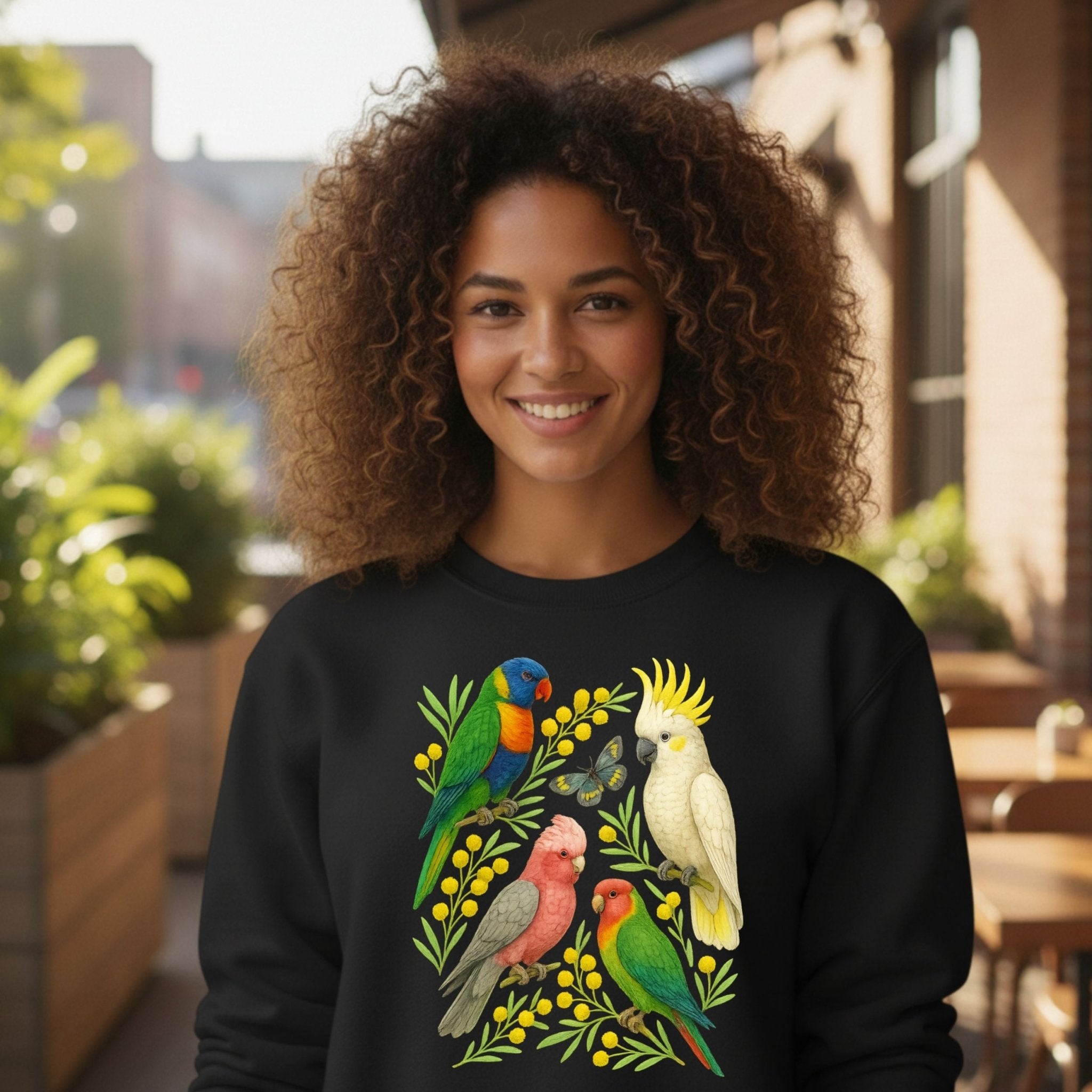 Australian Birds Sweatshirt – Lorikeet, Cockatoo & Galah - Craig Michael Design