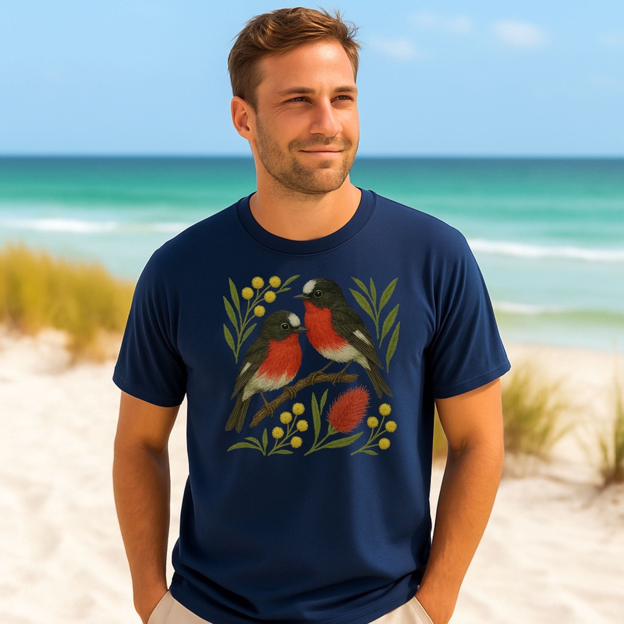 Australian Robin T-Shirt – Australian Native Bird Collection - Craig Michael Design