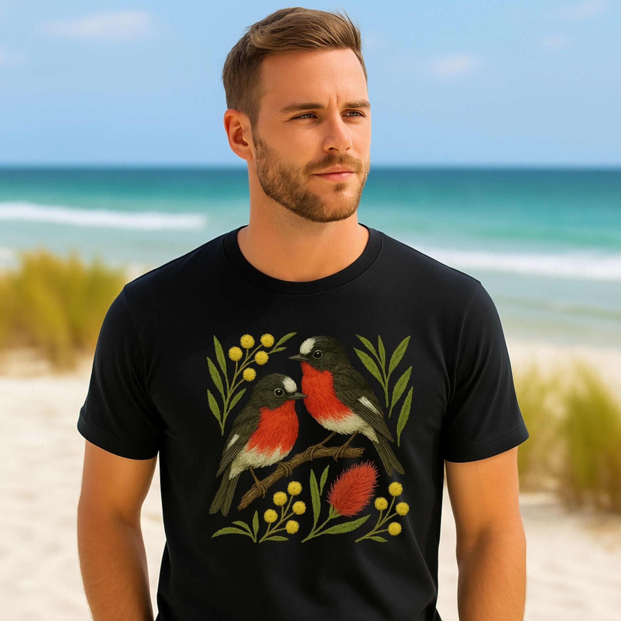 Australian Robin T-Shirt – Australian Native Bird Collection - Craig Michael Design