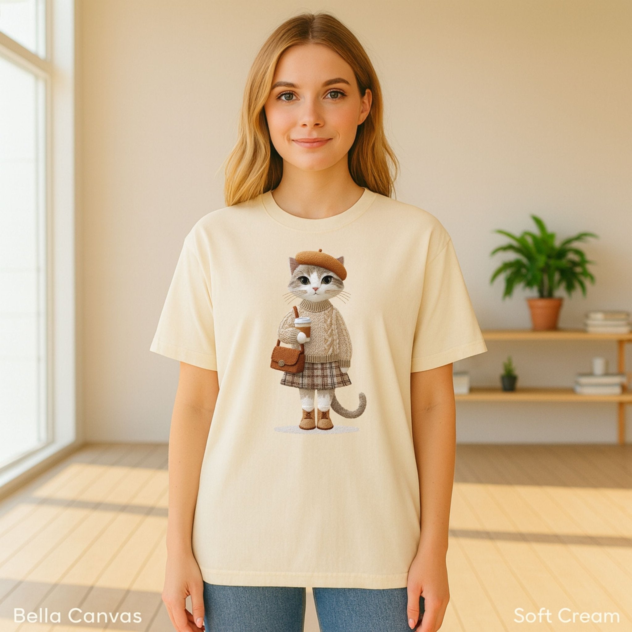 Autumn Plaid Kitty T-Shirt - Craig Michael Design
