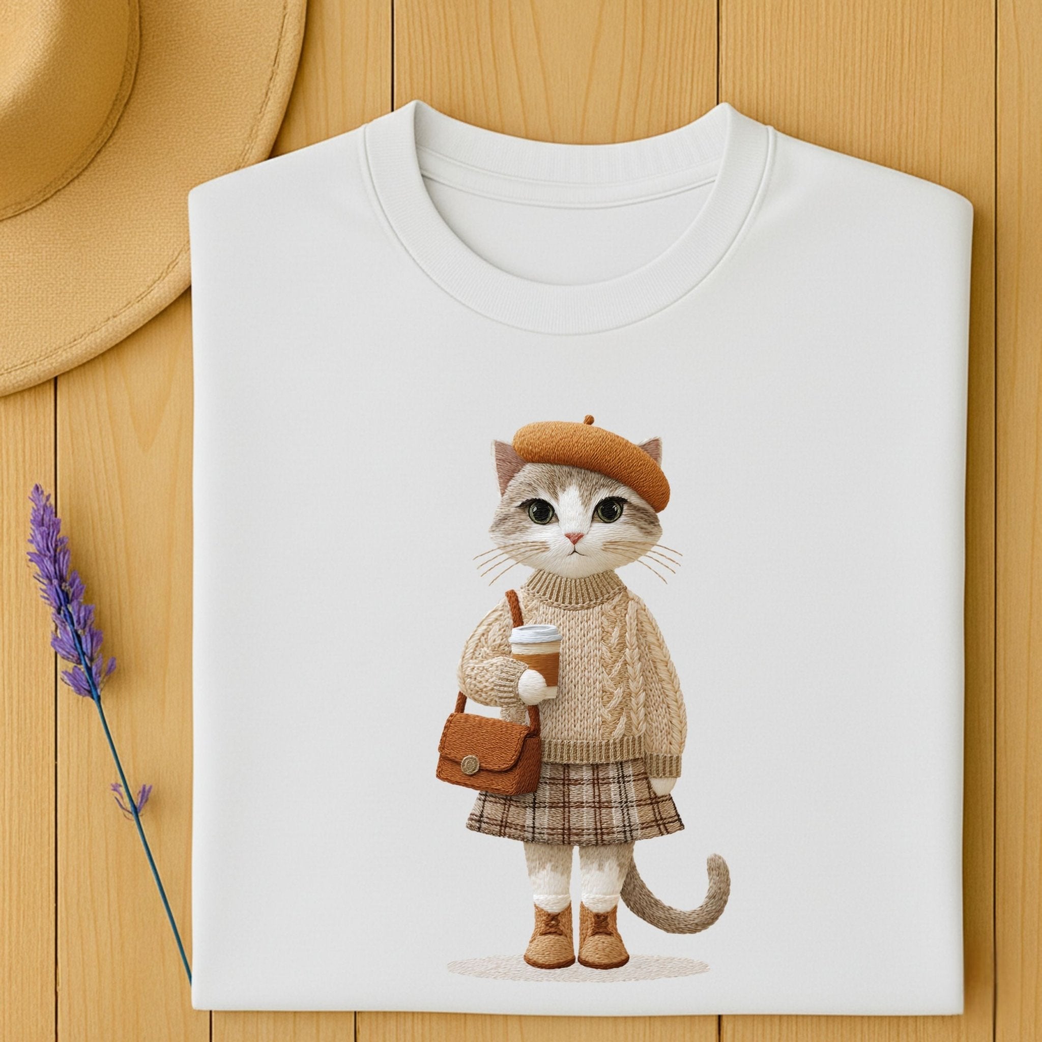 Autumn Plaid Kitty T-Shirt - Craig Michael Design