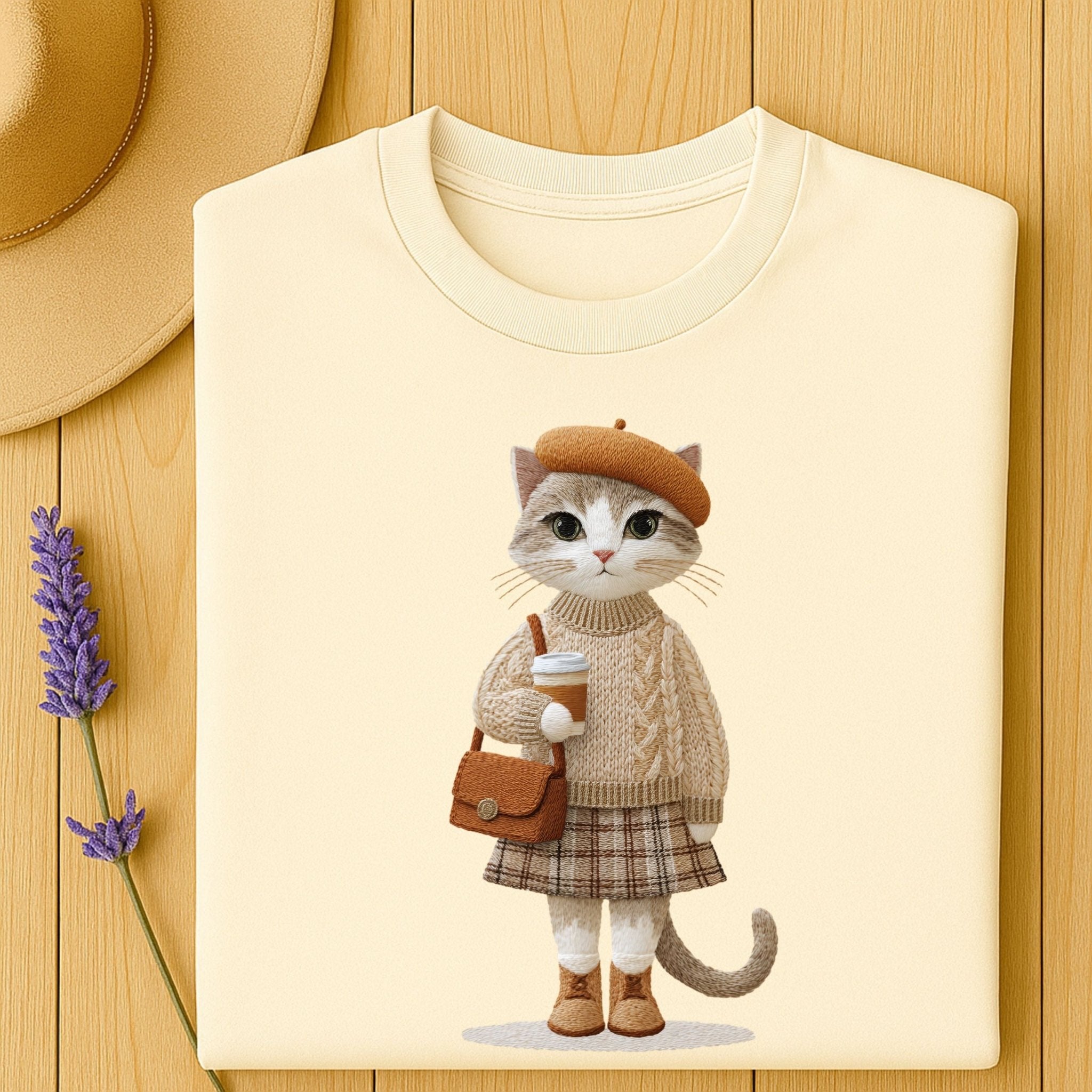 Autumn Plaid Kitty T-Shirt - Craig Michael Design
