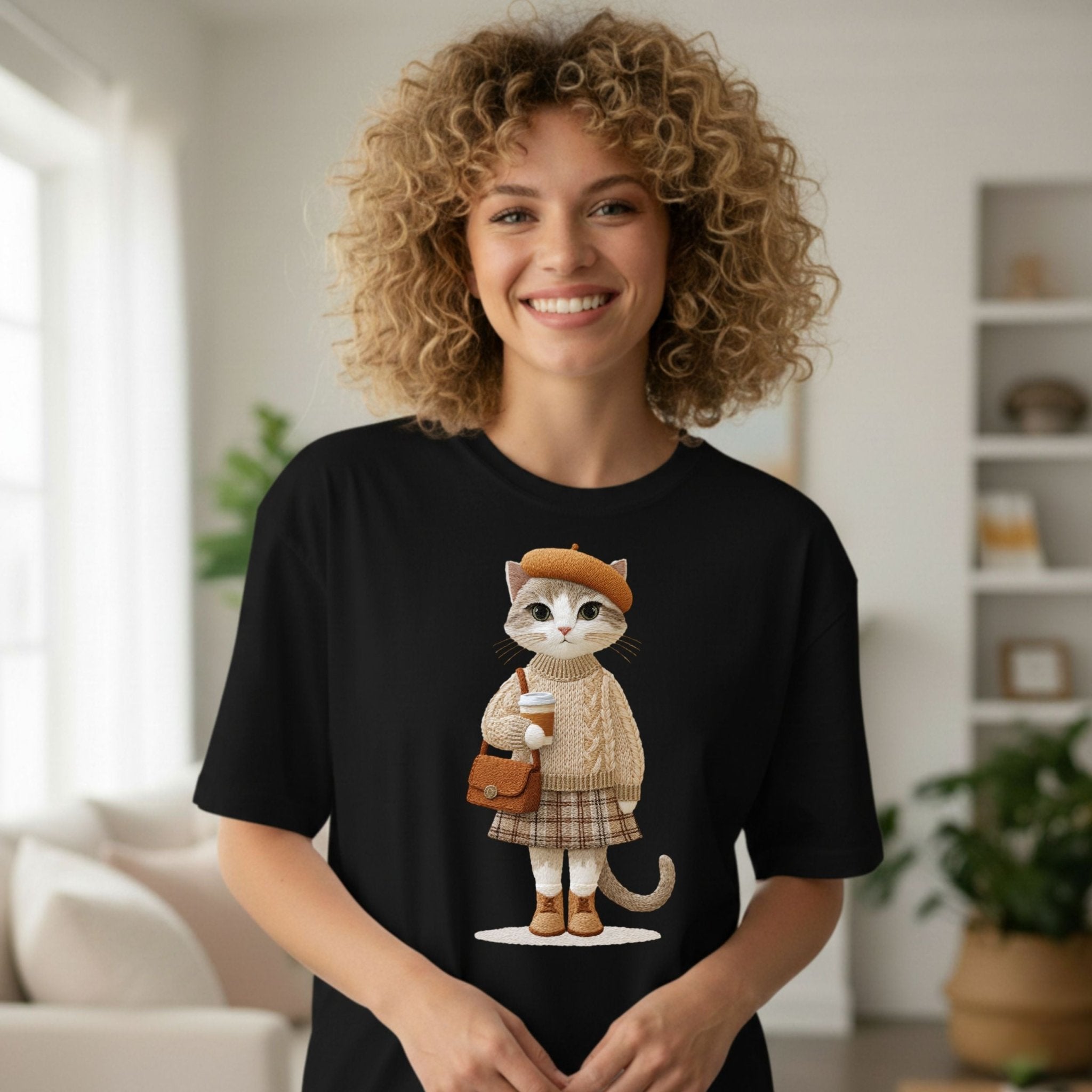 Autumn Plaid Kitty T-Shirt - Craig Michael Design