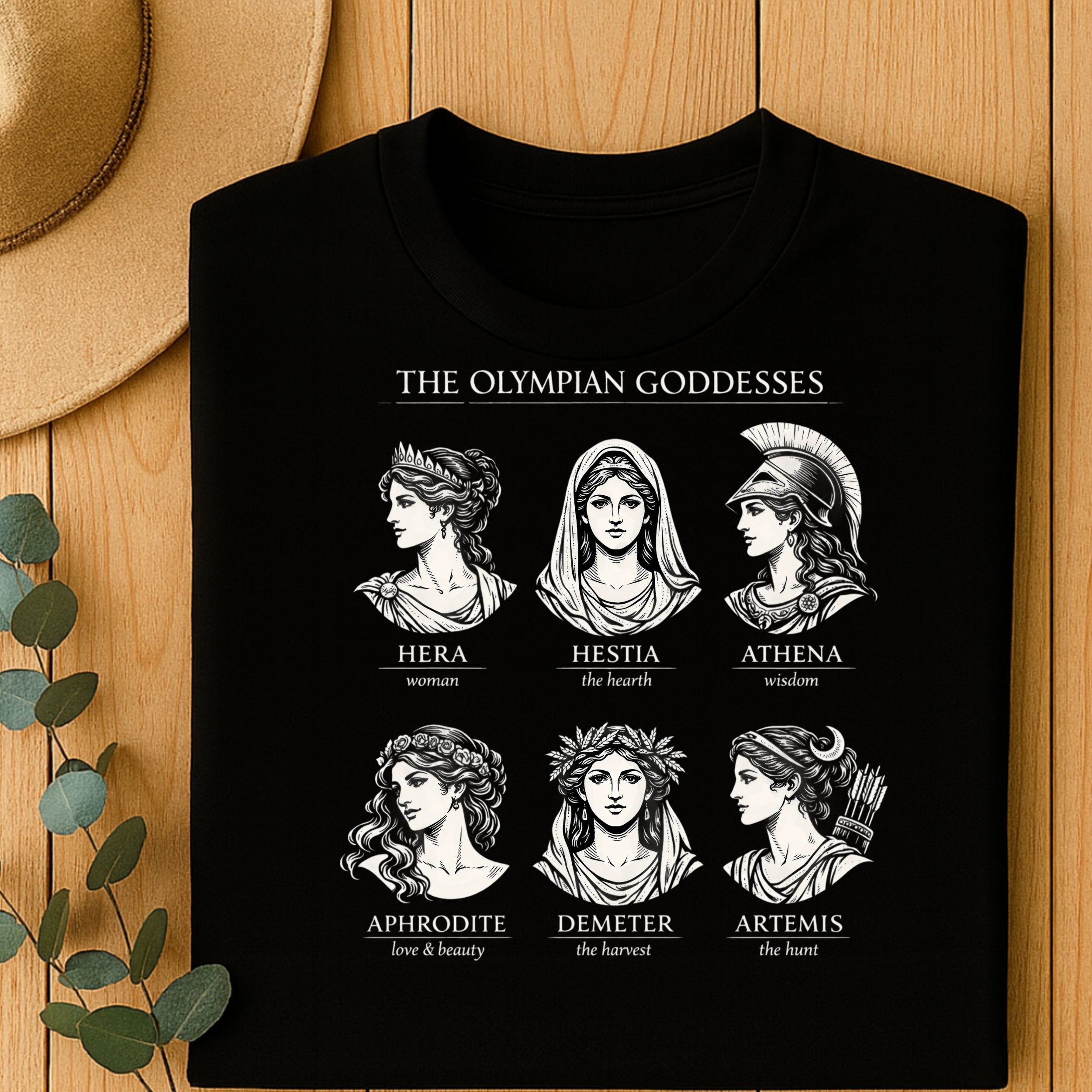 The Olympian Goddesses Illustrated T-shirt