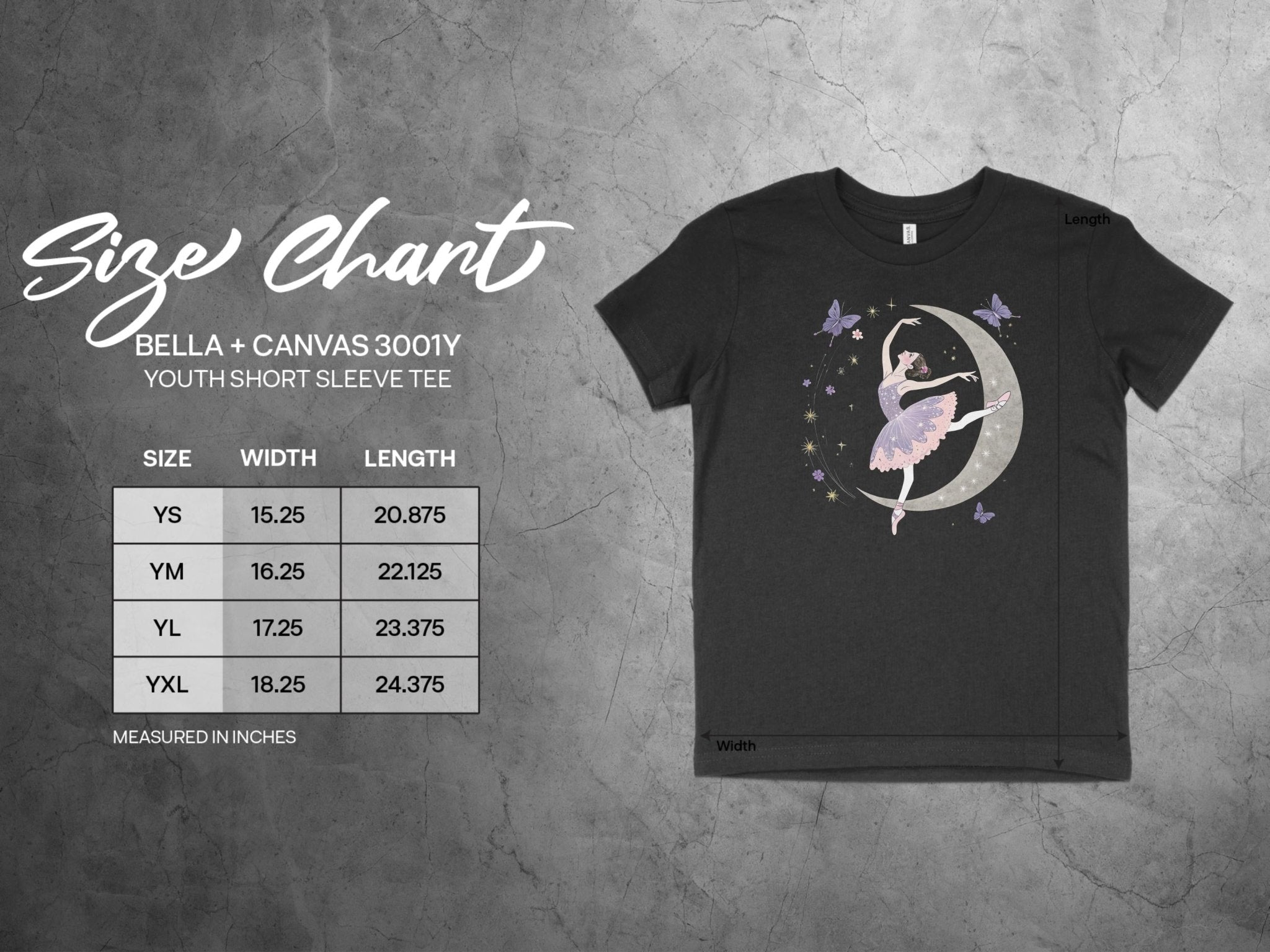 Ballerina Moon Dance Youth T-Shirt, Ballet Fairy Shirt, Girls Ballet Tee, Dance Lover Top, Ballerina Graphic T-Shirt, Youth Sizes - Craig Michael Design