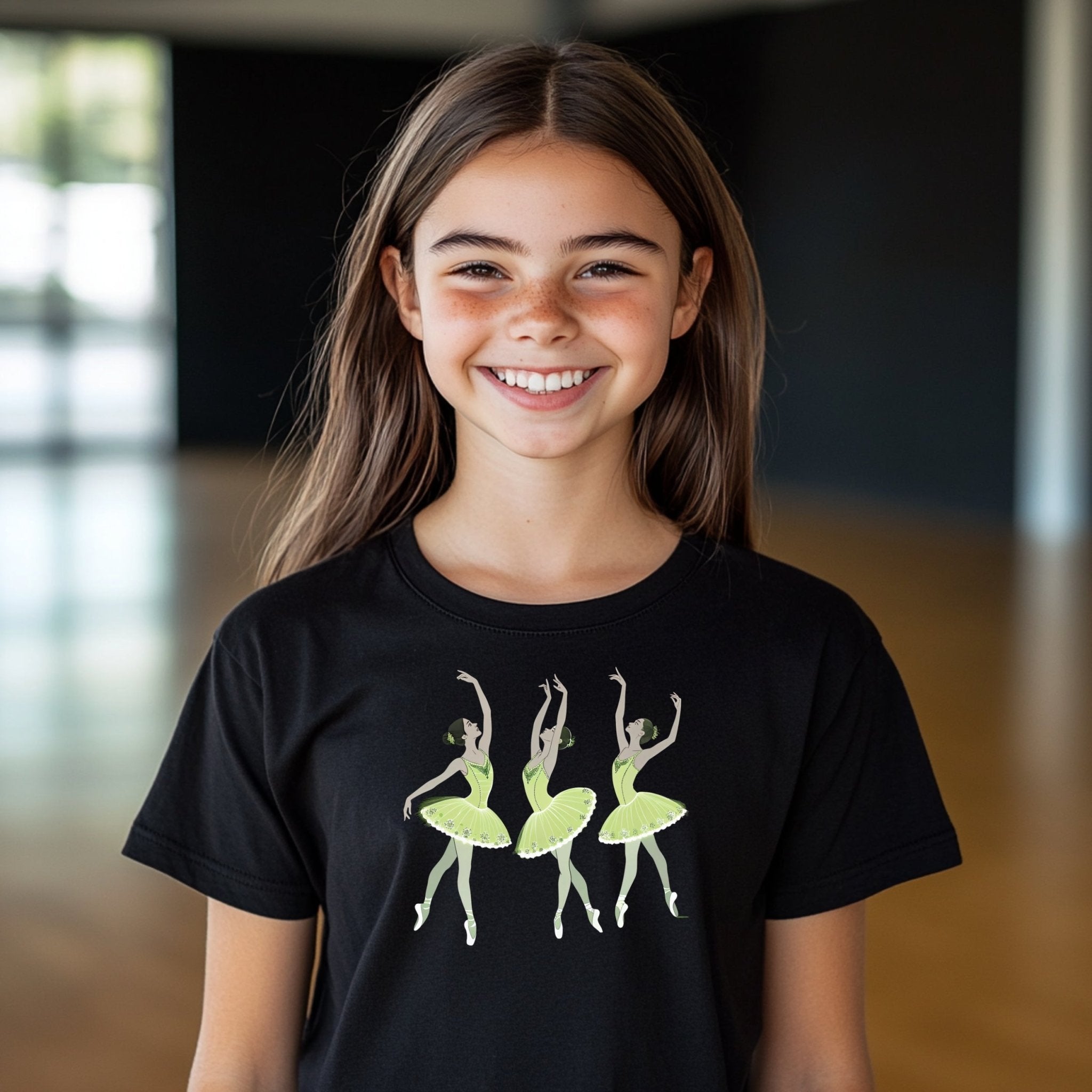 Ballet Dancers Lime Cream Costume Youth T-Shirt, Dance Recital Shirt for Girls, Ballerina Graphic Tee, Ballet Themed Shirt for Kids - Craig Michael Design