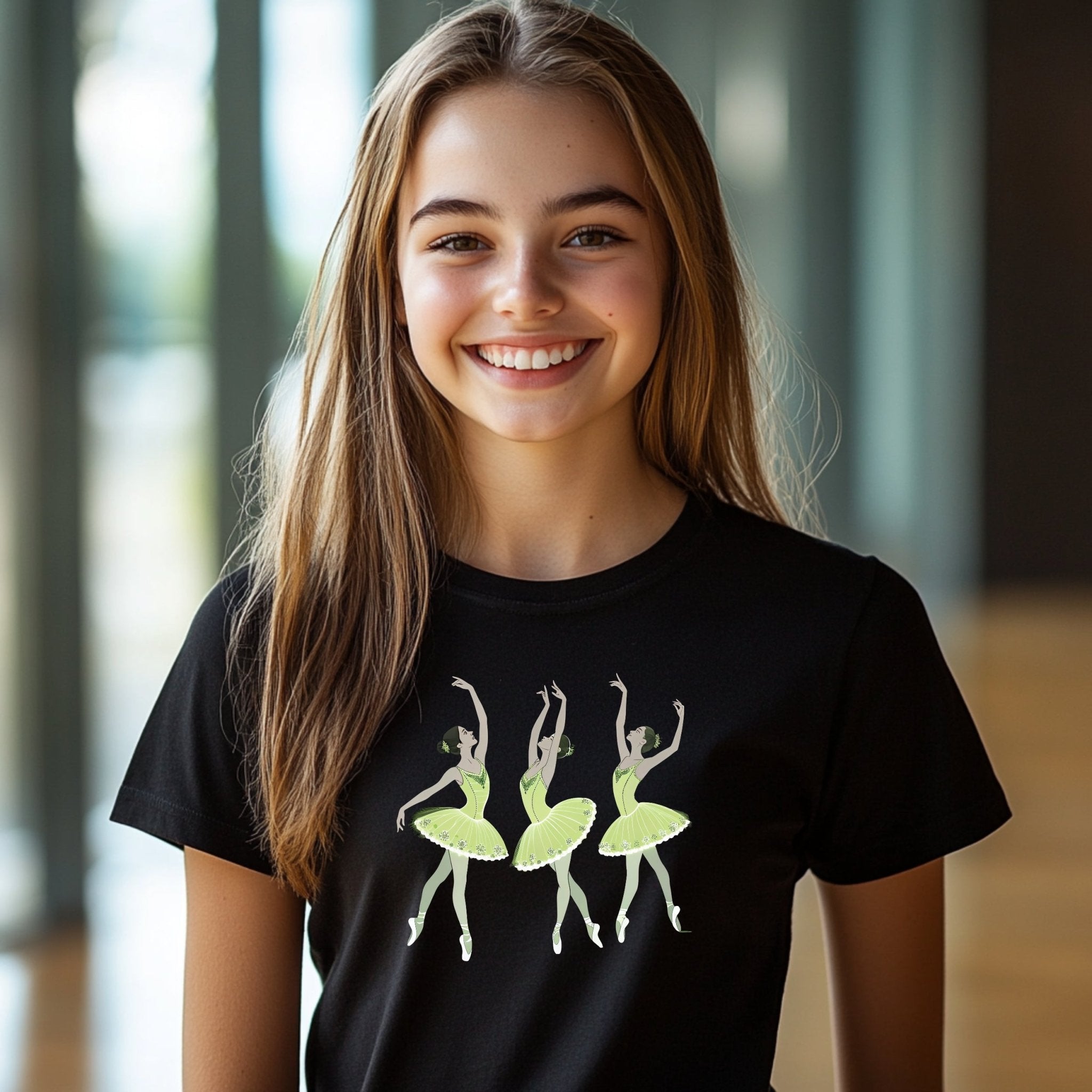 Ballet Dancers Lime Cream Costume Youth T-Shirt, Dance Recital Shirt for Girls, Ballerina Graphic Tee, Ballet Themed Shirt for Kids - Craig Michael Design