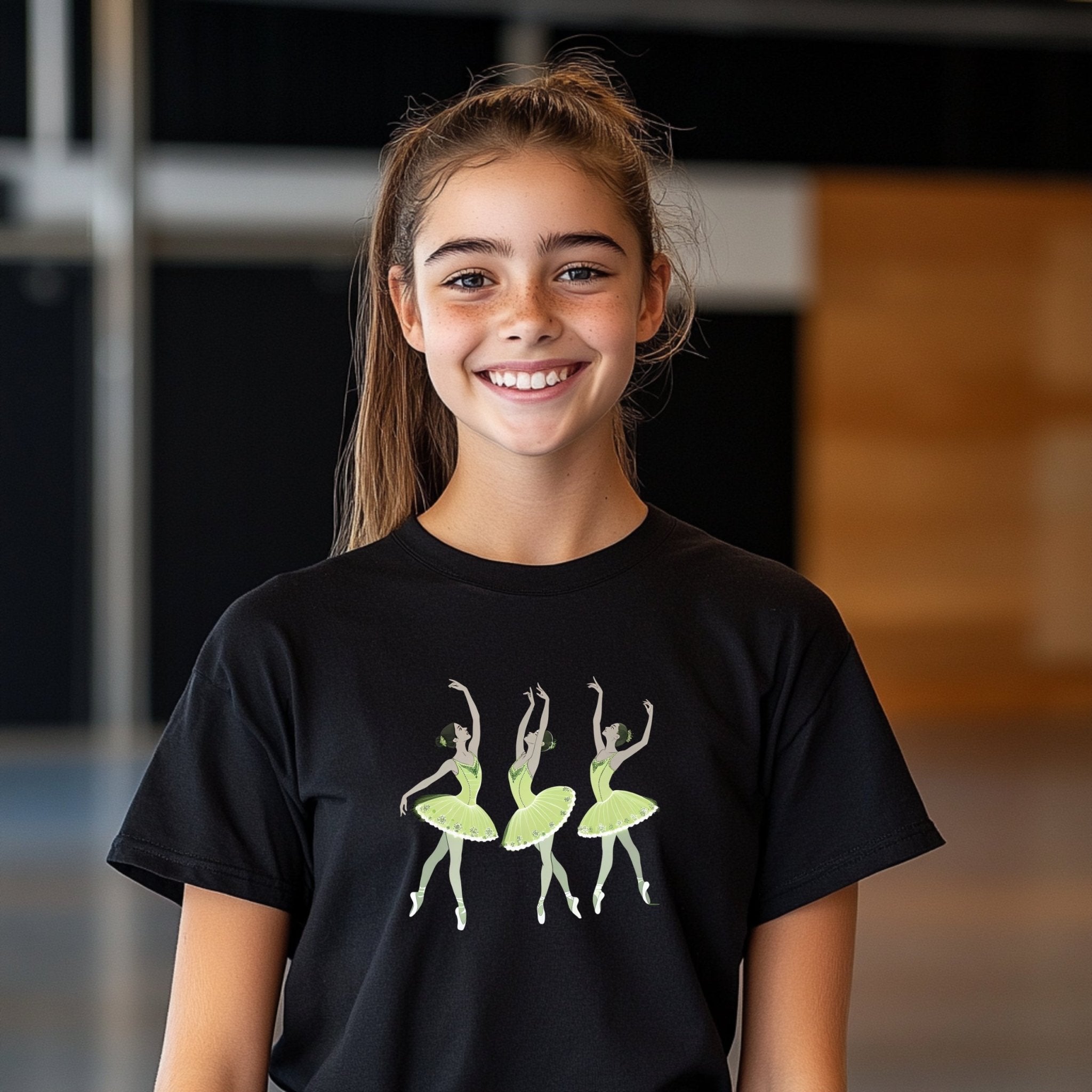 Ballet Dancers Lime Cream Costume Youth T-Shirt, Dance Recital Shirt for Girls, Ballerina Graphic Tee, Ballet Themed Shirt for Kids - Craig Michael Design