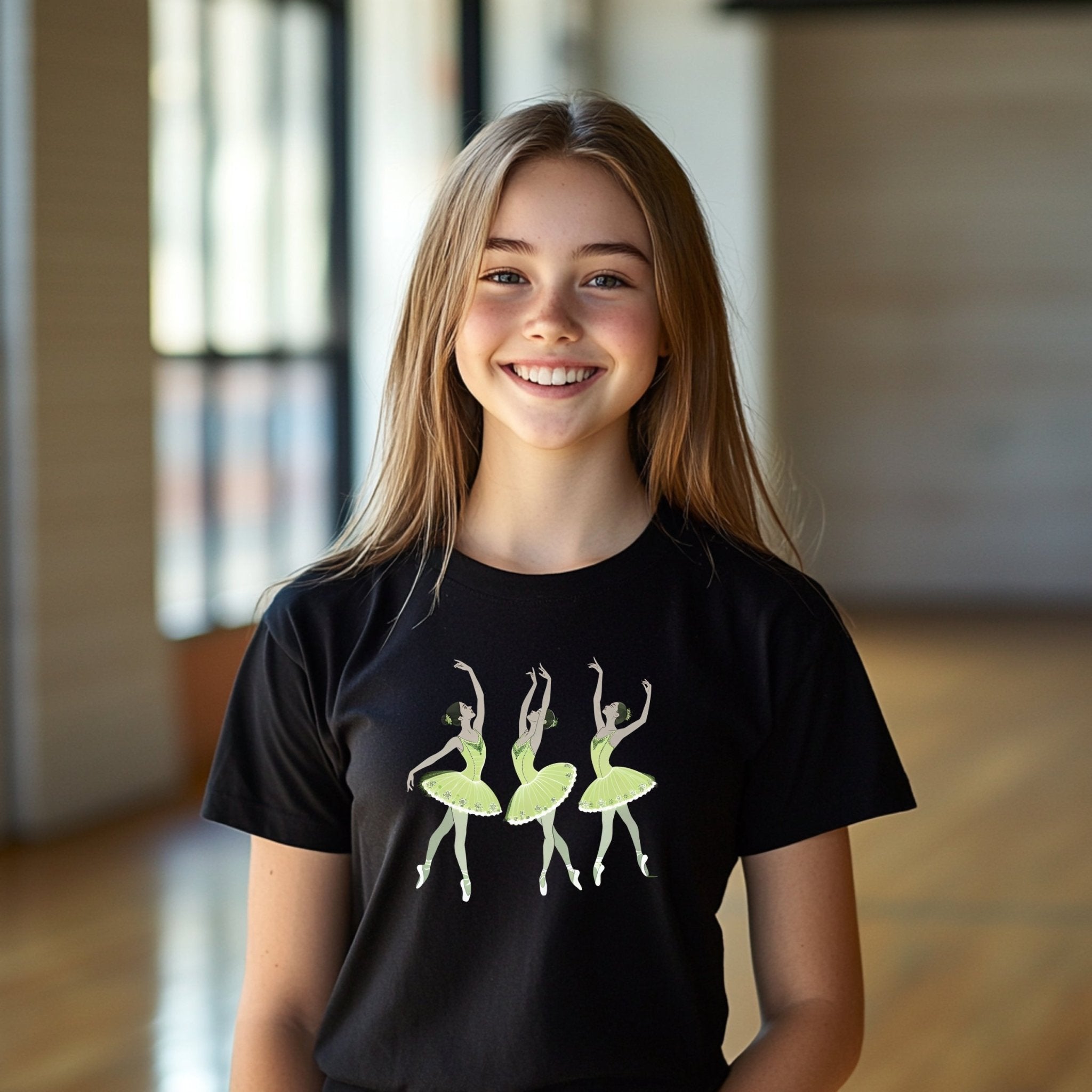 Ballet Dancers Lime Cream Costume Youth T-Shirt, Dance Recital Shirt for Girls, Ballerina Graphic Tee, Ballet Themed Shirt for Kids - Craig Michael Design