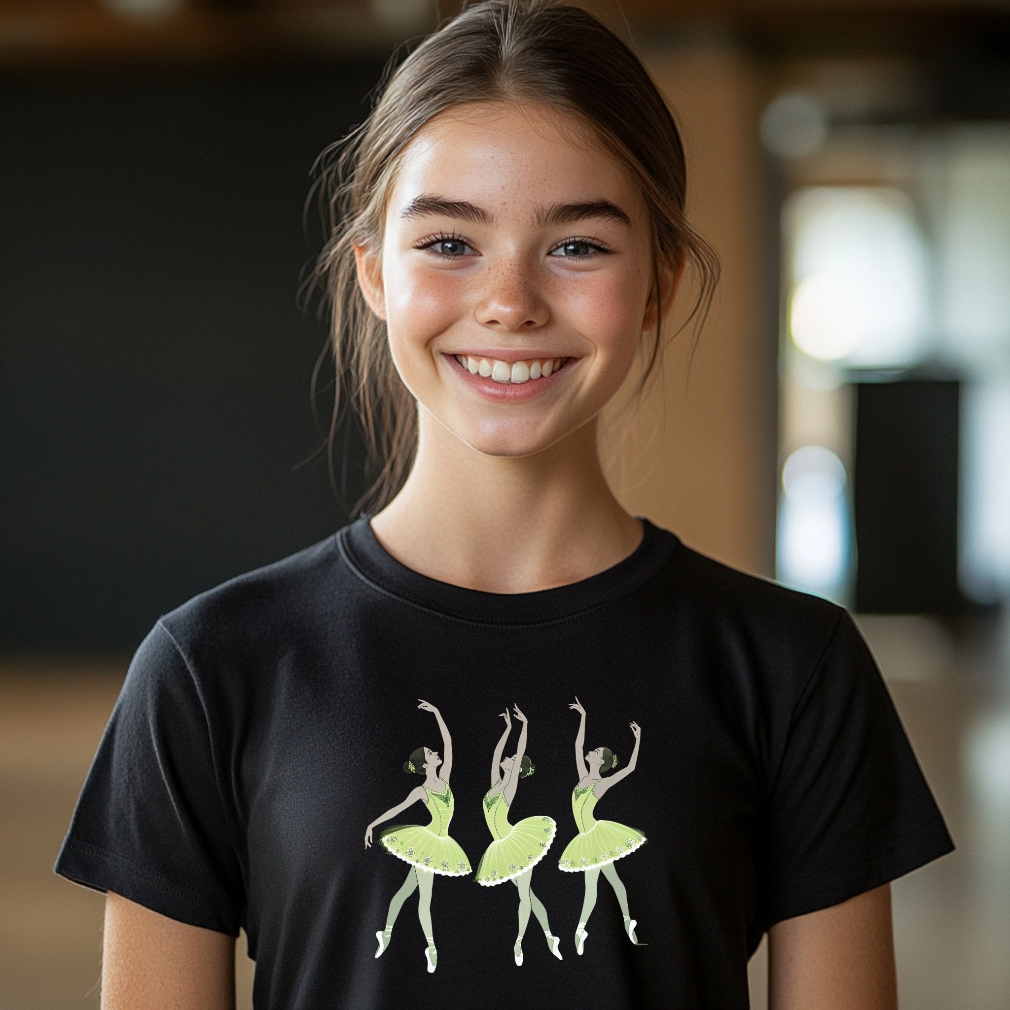 Ballet Dancers Lime Cream Costume Youth T-Shirt, Dance Recital Shirt for Girls, Ballerina Graphic Tee, Ballet Themed Shirt for Kids - Craig Michael Design