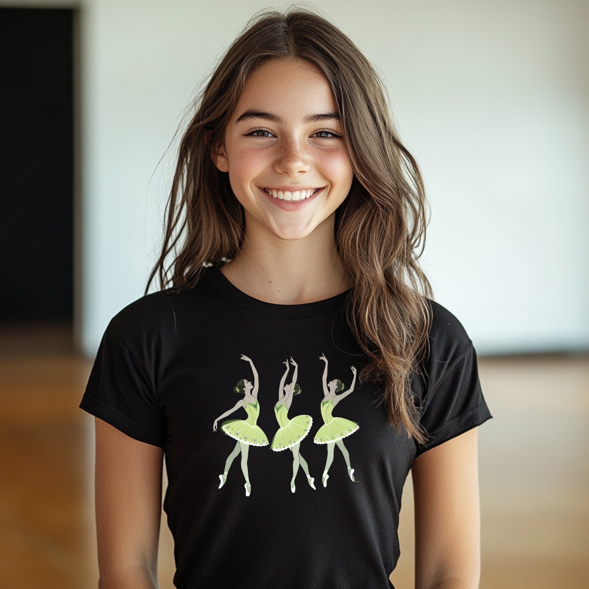 Ballet Dancers Lime Cream Costume Youth T-Shirt, Dance Recital Shirt for Girls, Ballerina Graphic Tee, Ballet Themed Shirt for Kids - Craig Michael Design