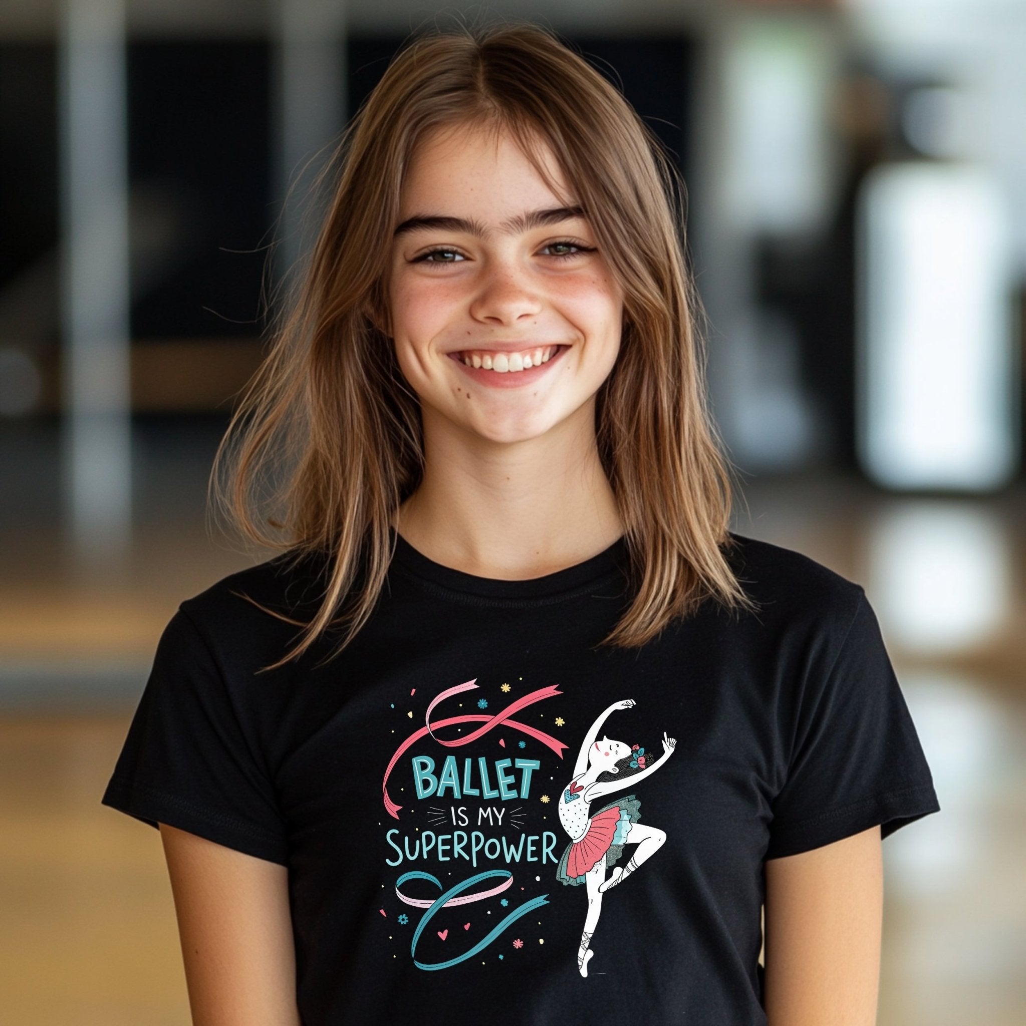 Ballet Is My Superpower Youth T-Shirt, Cute Ballet Dancer Graphic Tee, Fun and Stylish Kids Dance Shirt, Perfect Gift for Ballet Lovers - Craig Michael Design