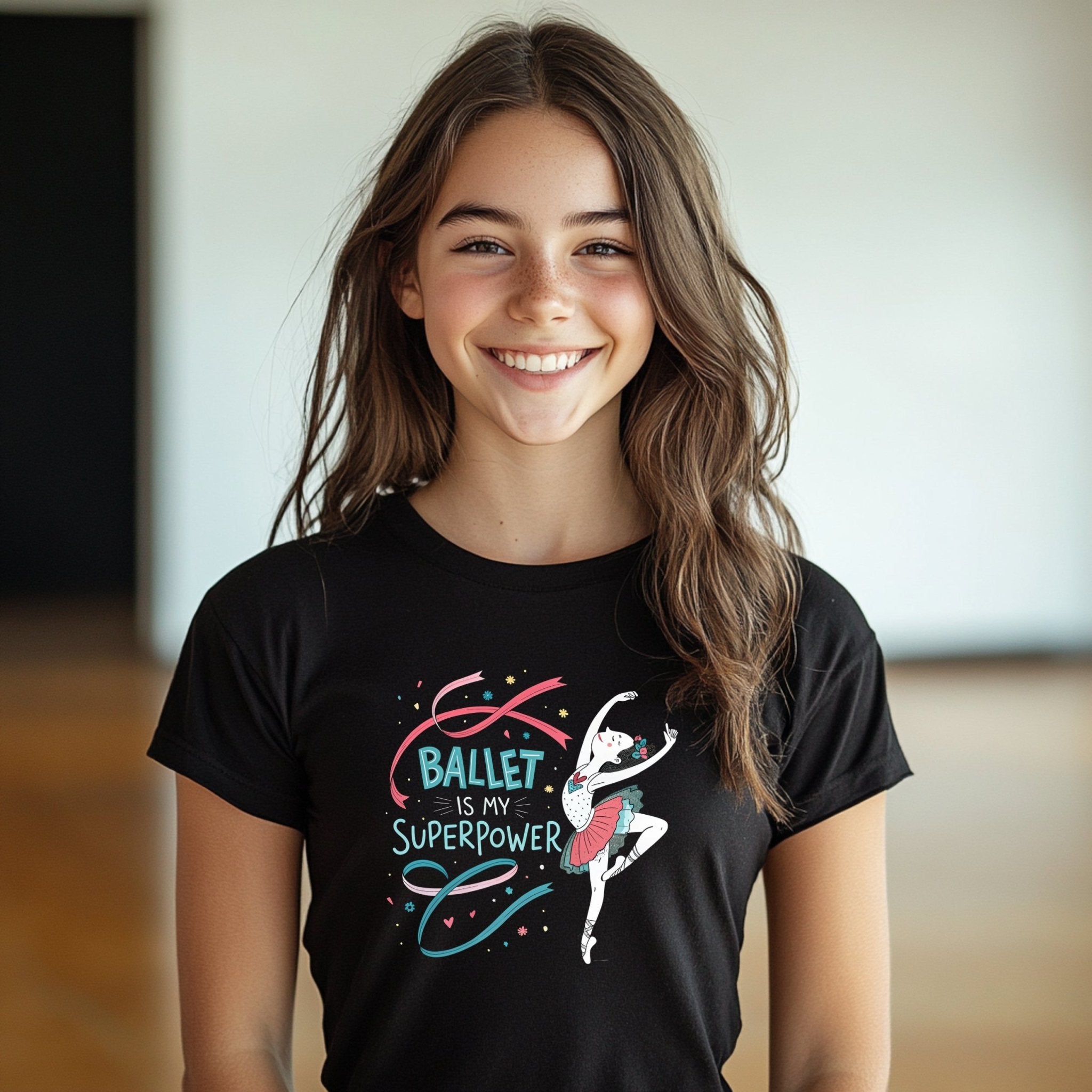 Ballet Is My Superpower Youth T-Shirt, Cute Ballet Dancer Graphic Tee, Fun and Stylish Kids Dance Shirt, Perfect Gift for Ballet Lovers - Craig Michael Design