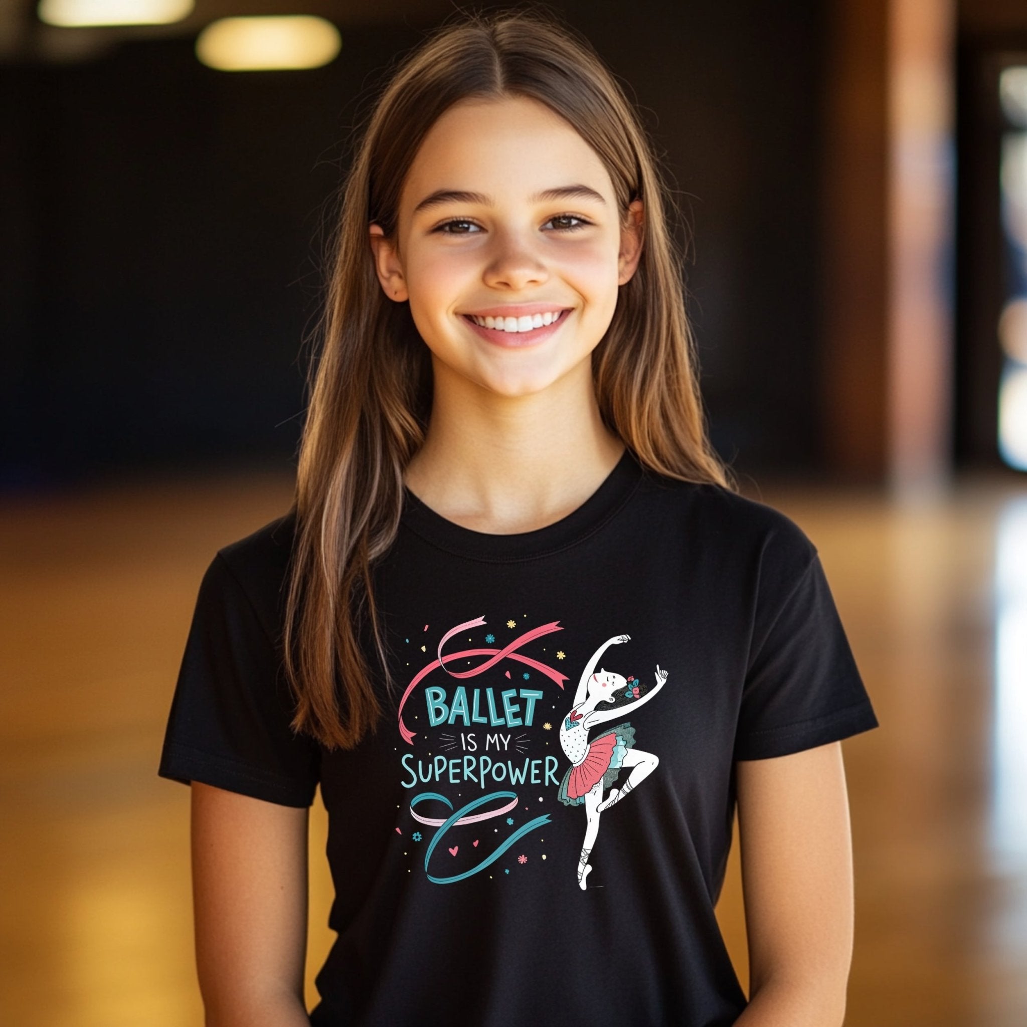 Ballet Is My Superpower Youth T-Shirt, Cute Ballet Dancer Graphic Tee, Fun and Stylish Kids Dance Shirt, Perfect Gift for Ballet Lovers - Craig Michael Design