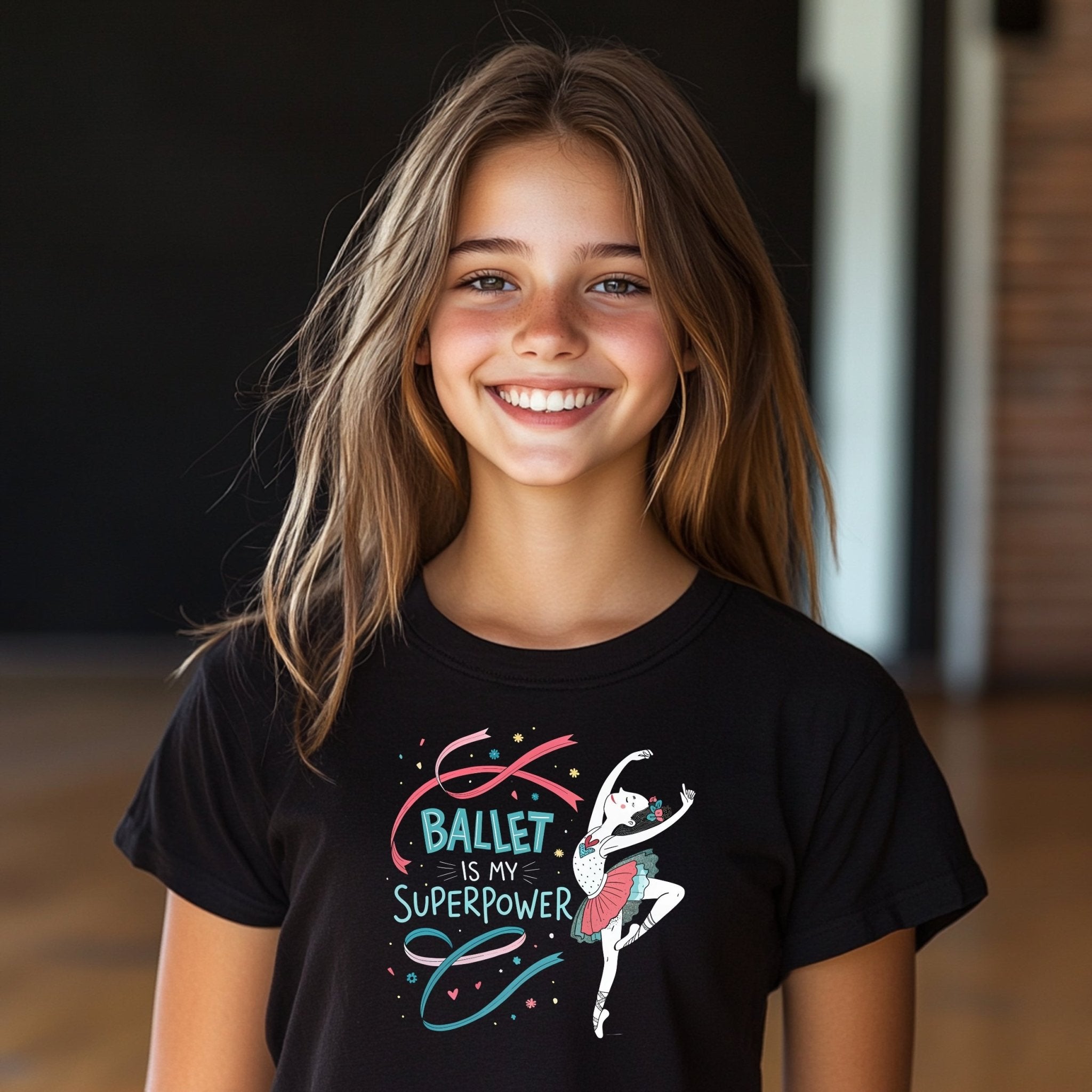 Ballet Is My Superpower Youth T-Shirt, Cute Ballet Dancer Graphic Tee, Fun and Stylish Kids Dance Shirt, Perfect Gift for Ballet Lovers - Craig Michael Design