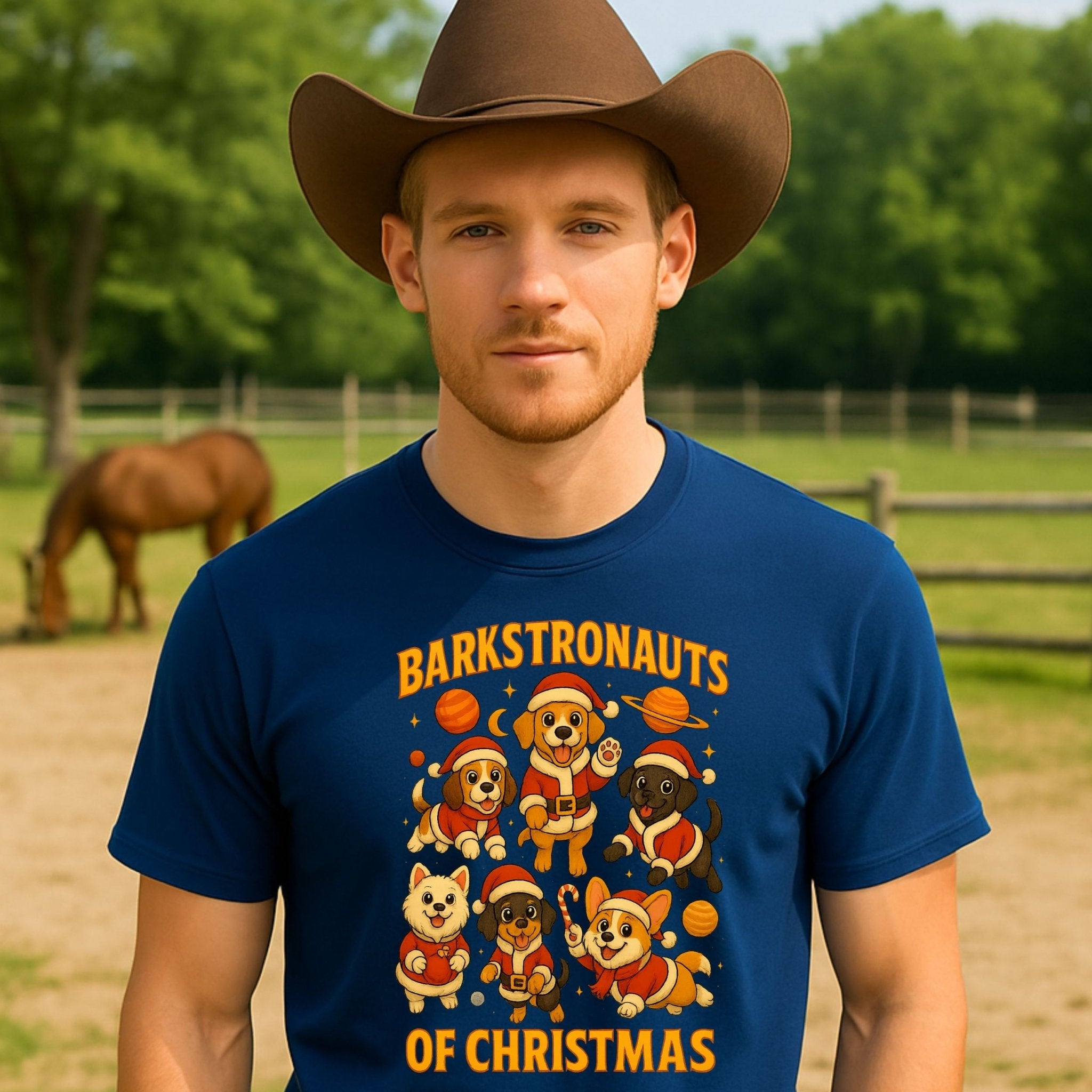 Barkstronauts Of Christmas Space Dogs Graphic Design T-Shirt - Craig Michael Design