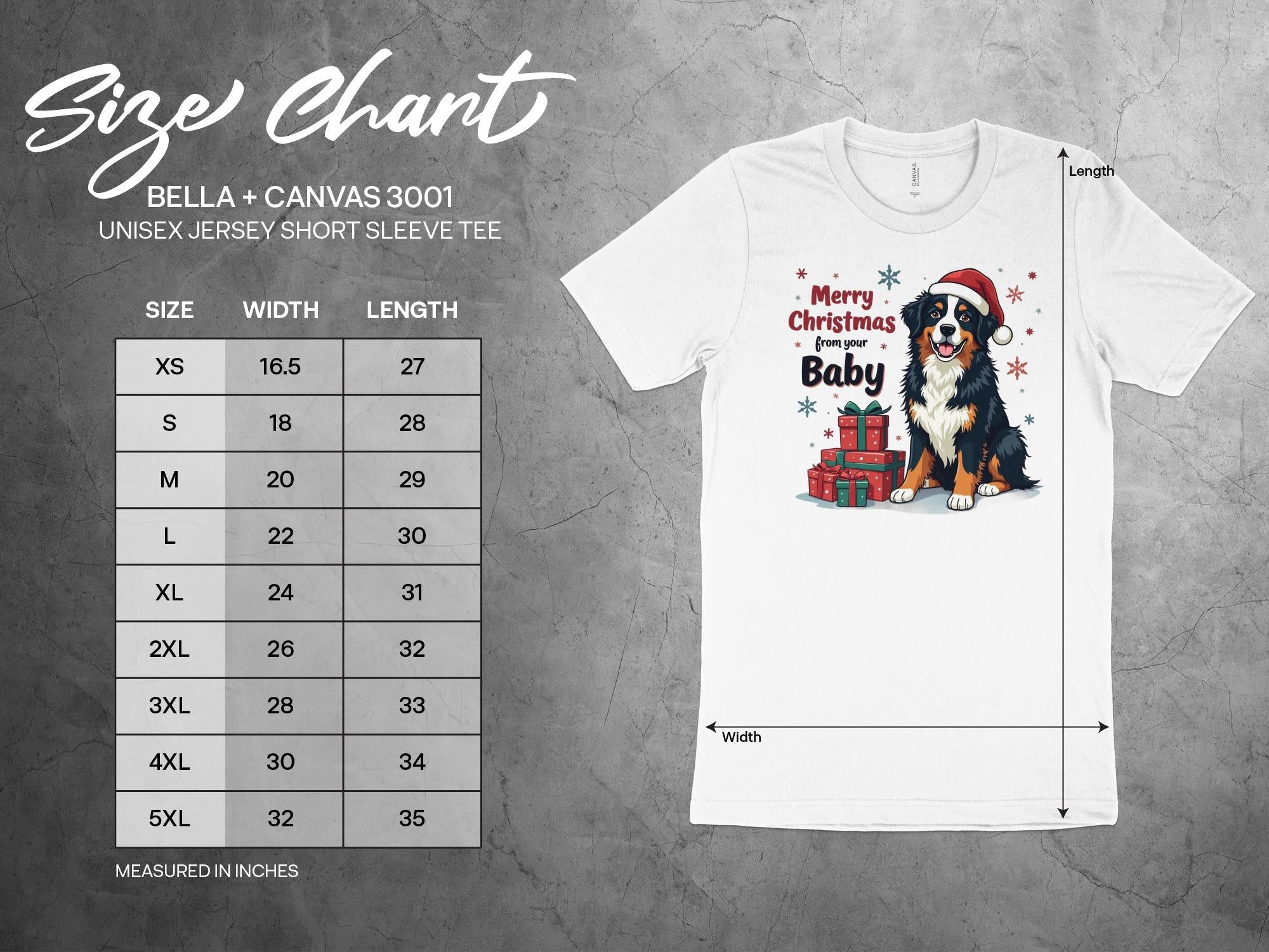 Bernese Mountain Dog Christmas T-Shirt, Merry Christmas from Your Baby, Holiday Dog Lover Shirt, Cute Festive Dog Tee - Craig Michael Design