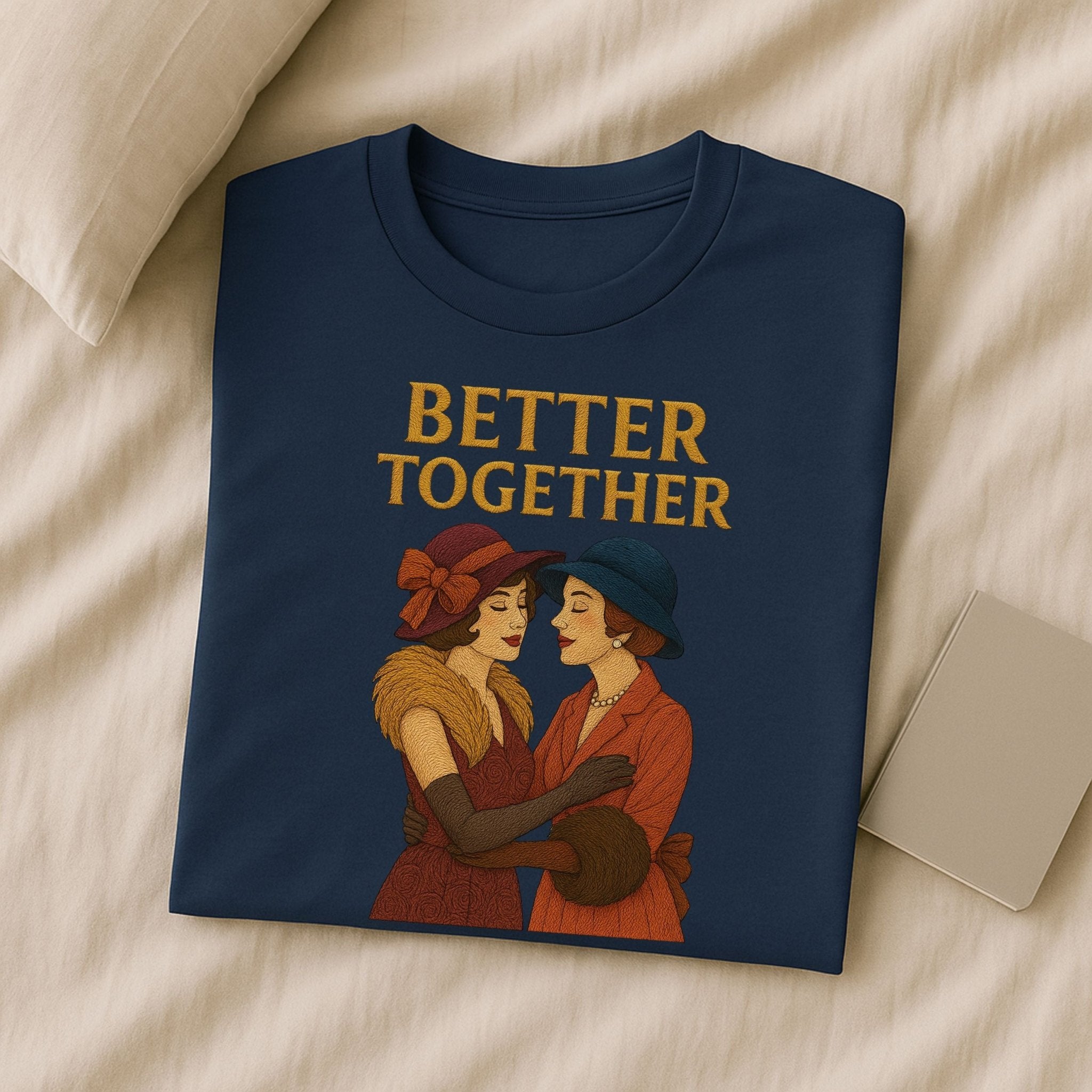 Better Together – Vintage Lesbian Couple T-Shirt, Sapphic Romantic Gift - Craig Michael Design