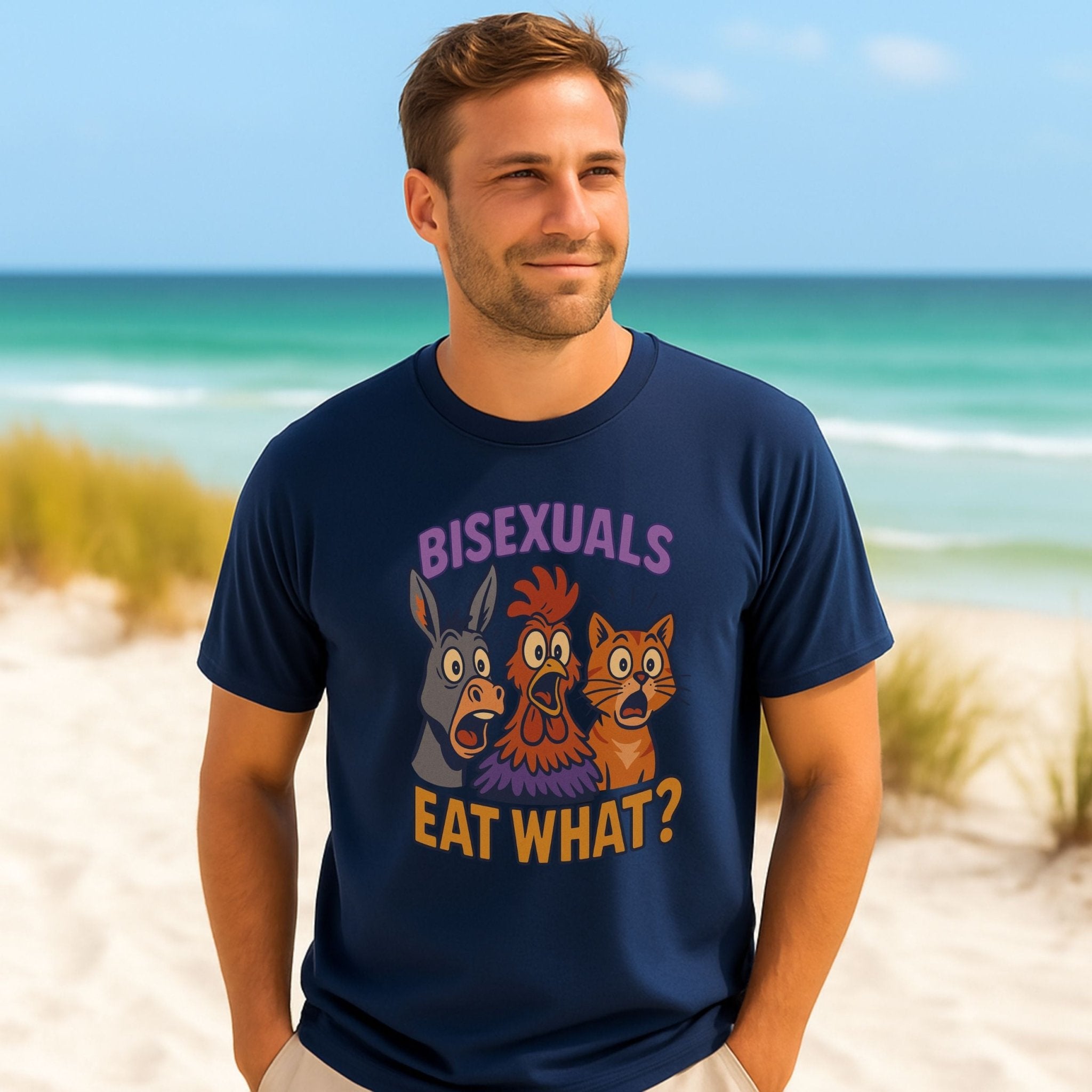 Bisexuals Eat What?! Y2K Pride T-Shirt – Funny Graphic Tee - Craig Michael Design