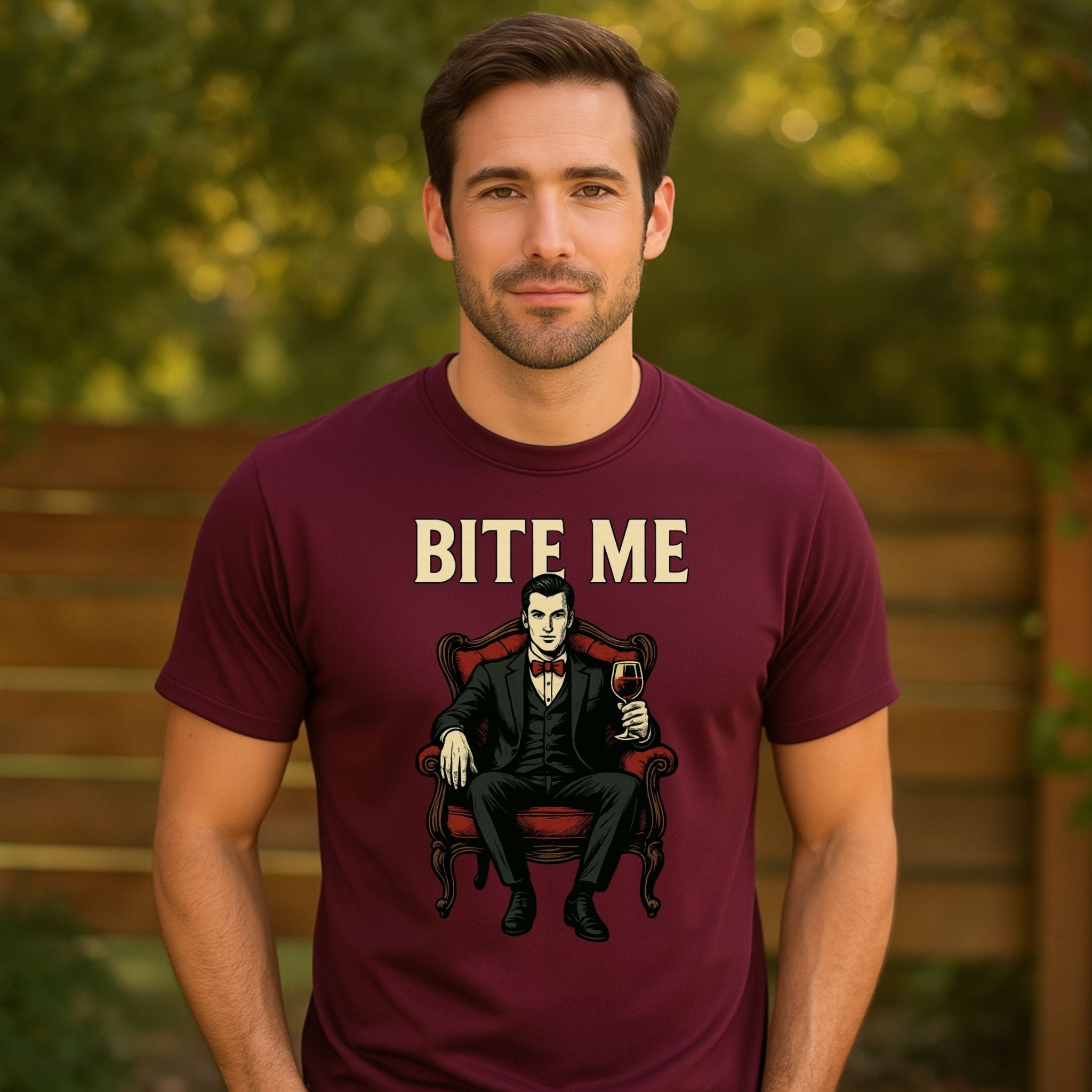 Bite Me Dracula Shirt, Sexy Vampire Halloween T-Shirt, Retro Gothic Graphic Tee - Craig Michael Design