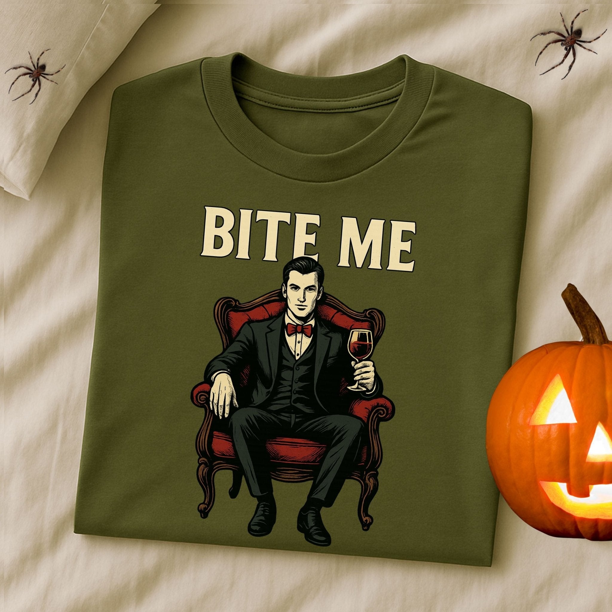 Bite Me Dracula Shirt, Sexy Vampire Halloween T-Shirt, Retro Gothic Graphic Tee - Craig Michael Design