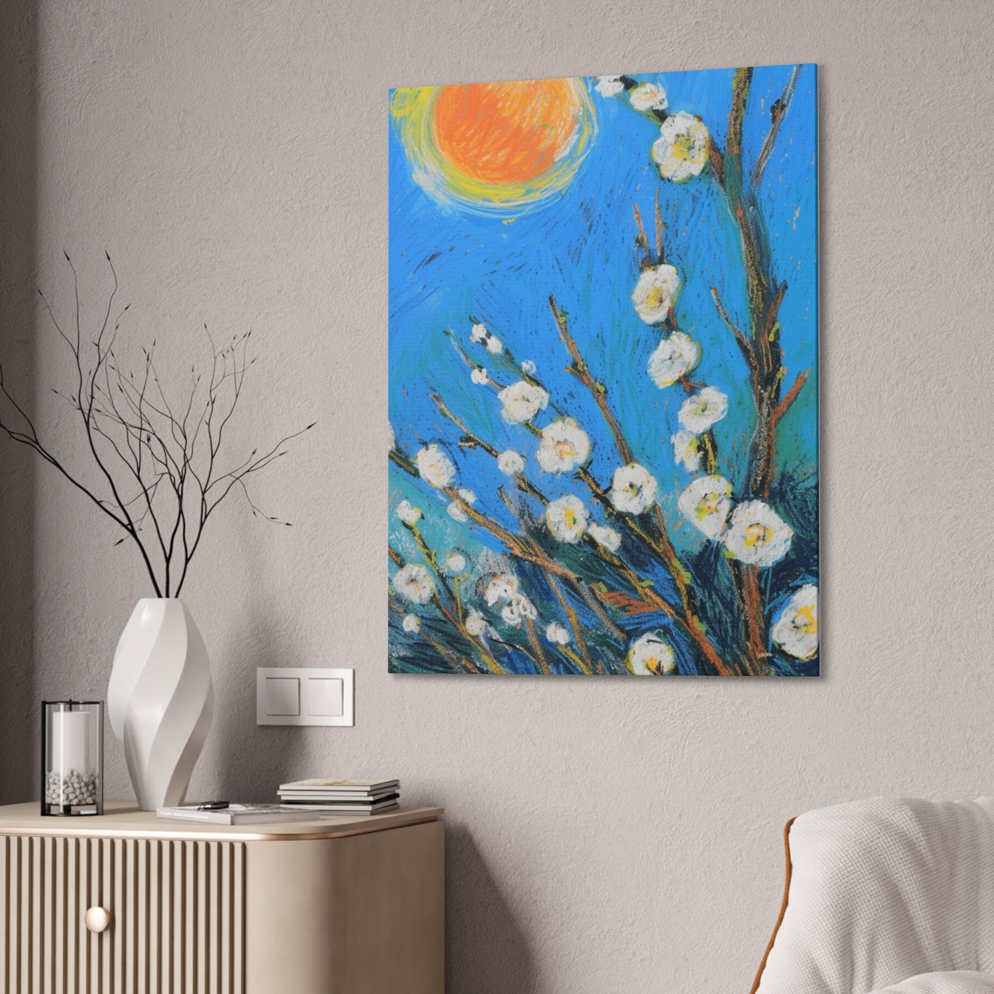 Blossoming Serenity, Colourful Wall Art, Modern Art, Floral Painting, Still Life Flowers - Craig Michael Design