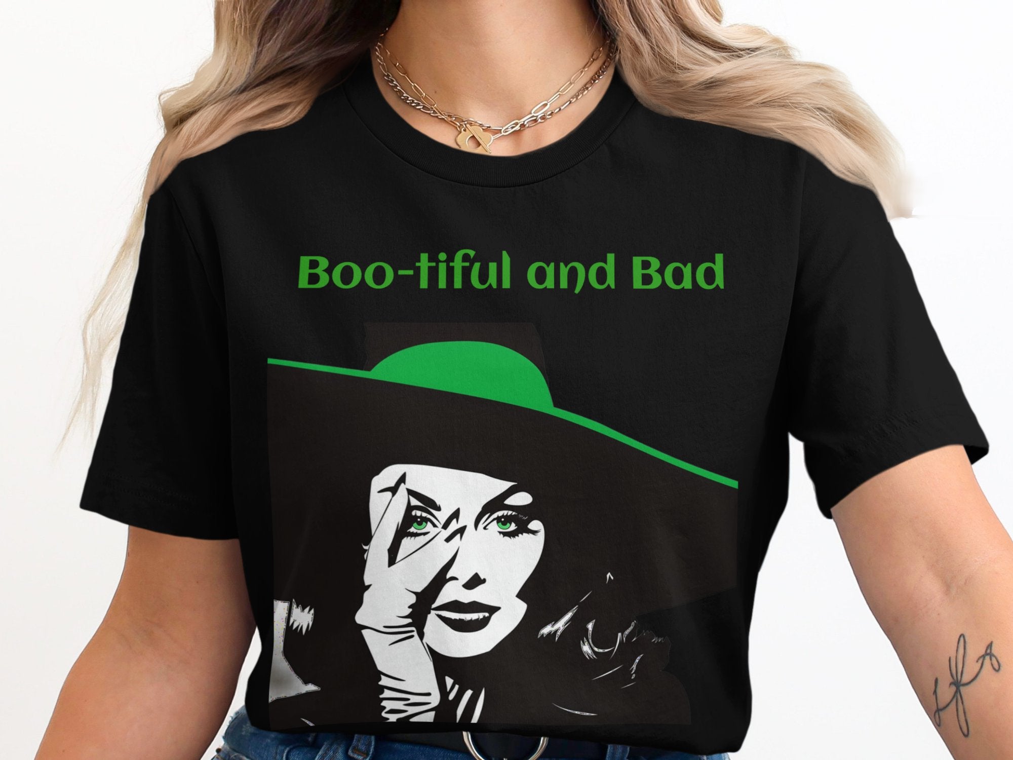 Boo - tiful and Bad Halloween Witch T-Shirt, Halloween Witch Graphic Tee, Boo - tiful and Bad Shirt, Witchy Halloween Shirt - Craig Michael Design