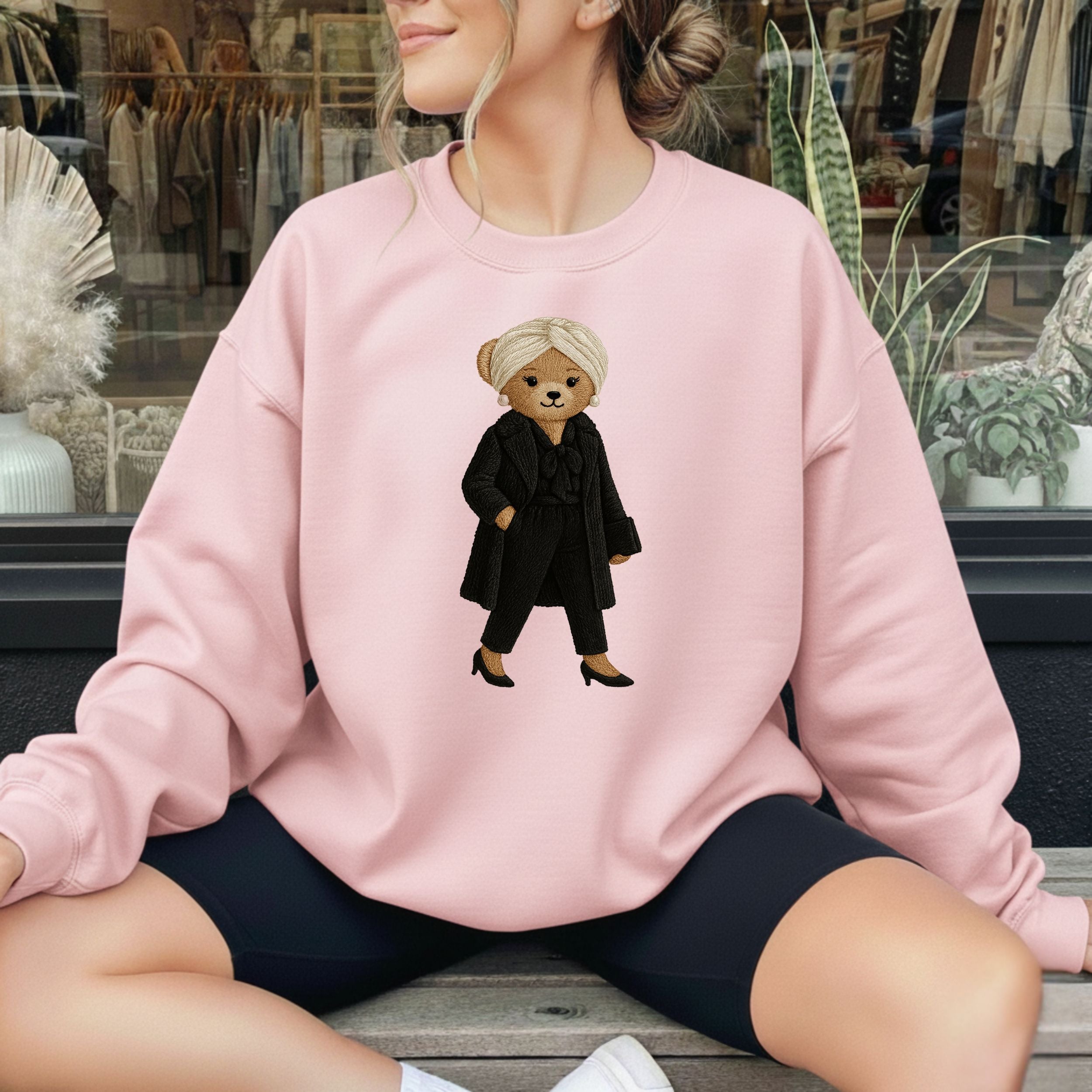 Stylish Bear Print Unisex Oversized Sweatshirt