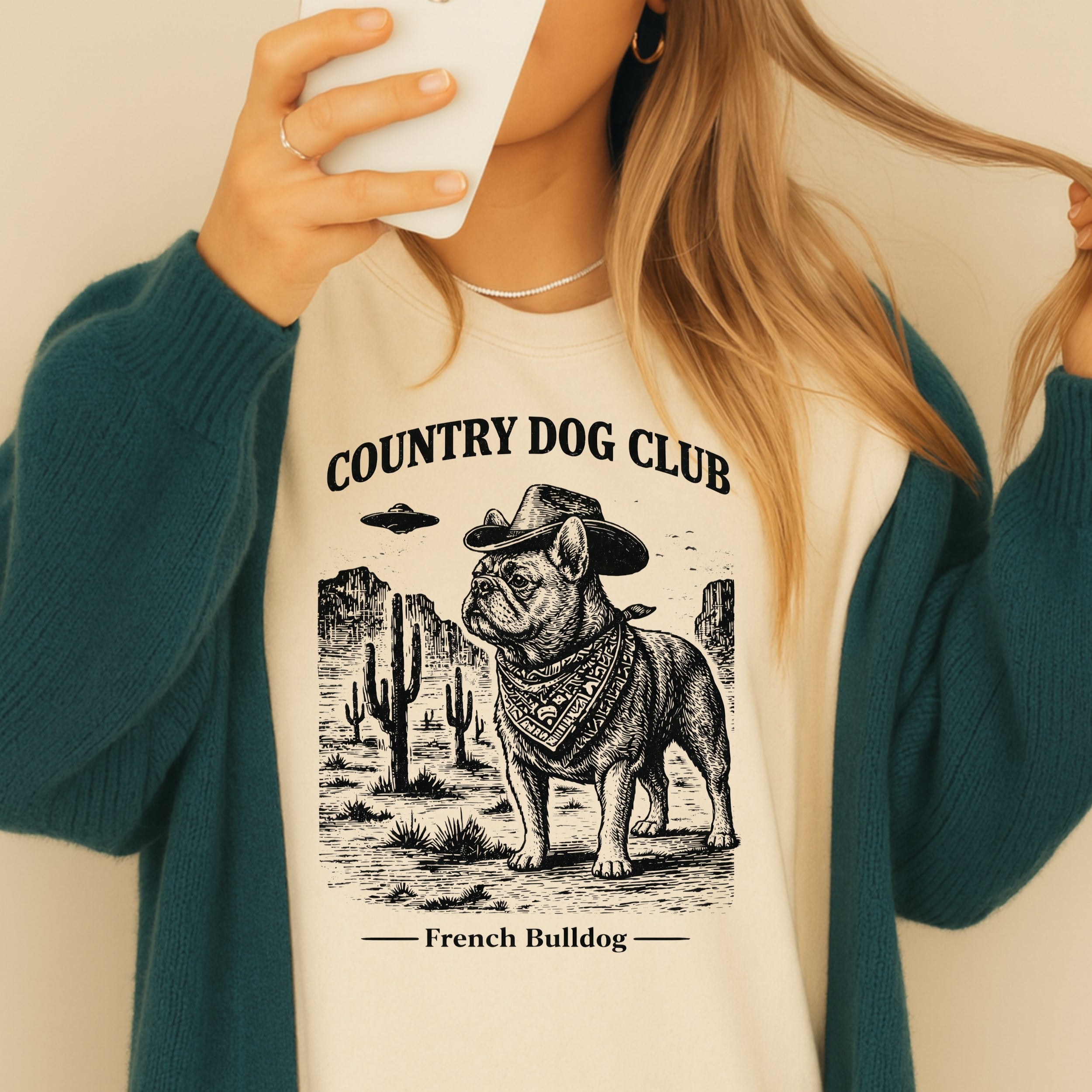 Country Dog Club French Bulldog Graphic Tee