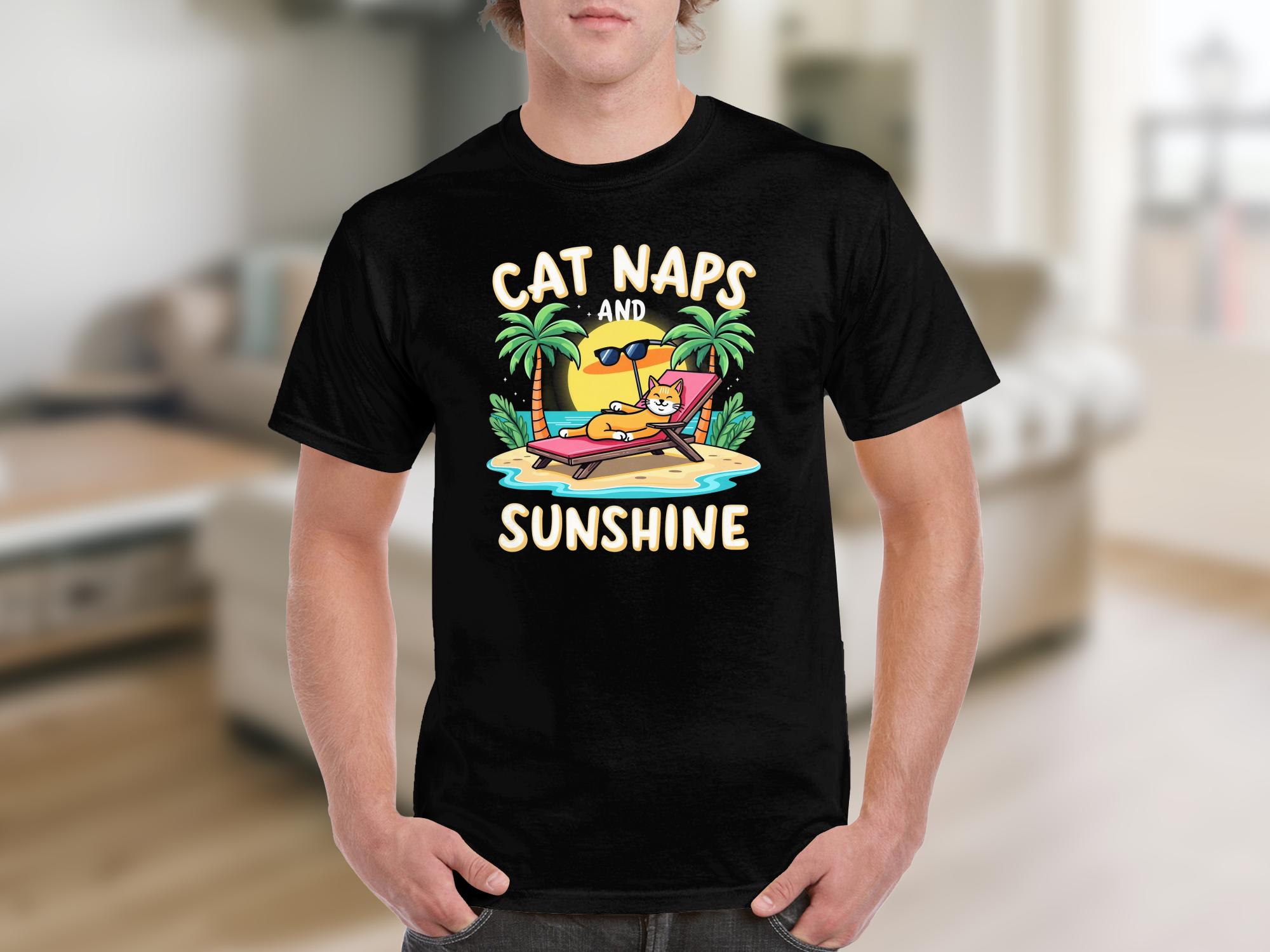 Cat Naps And Sunshine Relaxing Cat Shirt Summer Beach T-Shirt Funny Cat Lover Shirt Cute Cat Graphic Tee Gift - Craig Michael Design