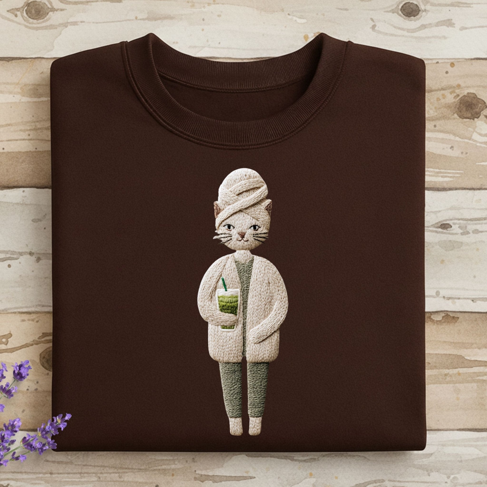 Cat T-Shirt, Matcha Cat, Spa Day Cat Shirt, Cute Cat TShirt, Aesthetic Cat Design, Funny Cat Lover Gift, Relaxing Cat, Cat with Drink - Craig Michael Design