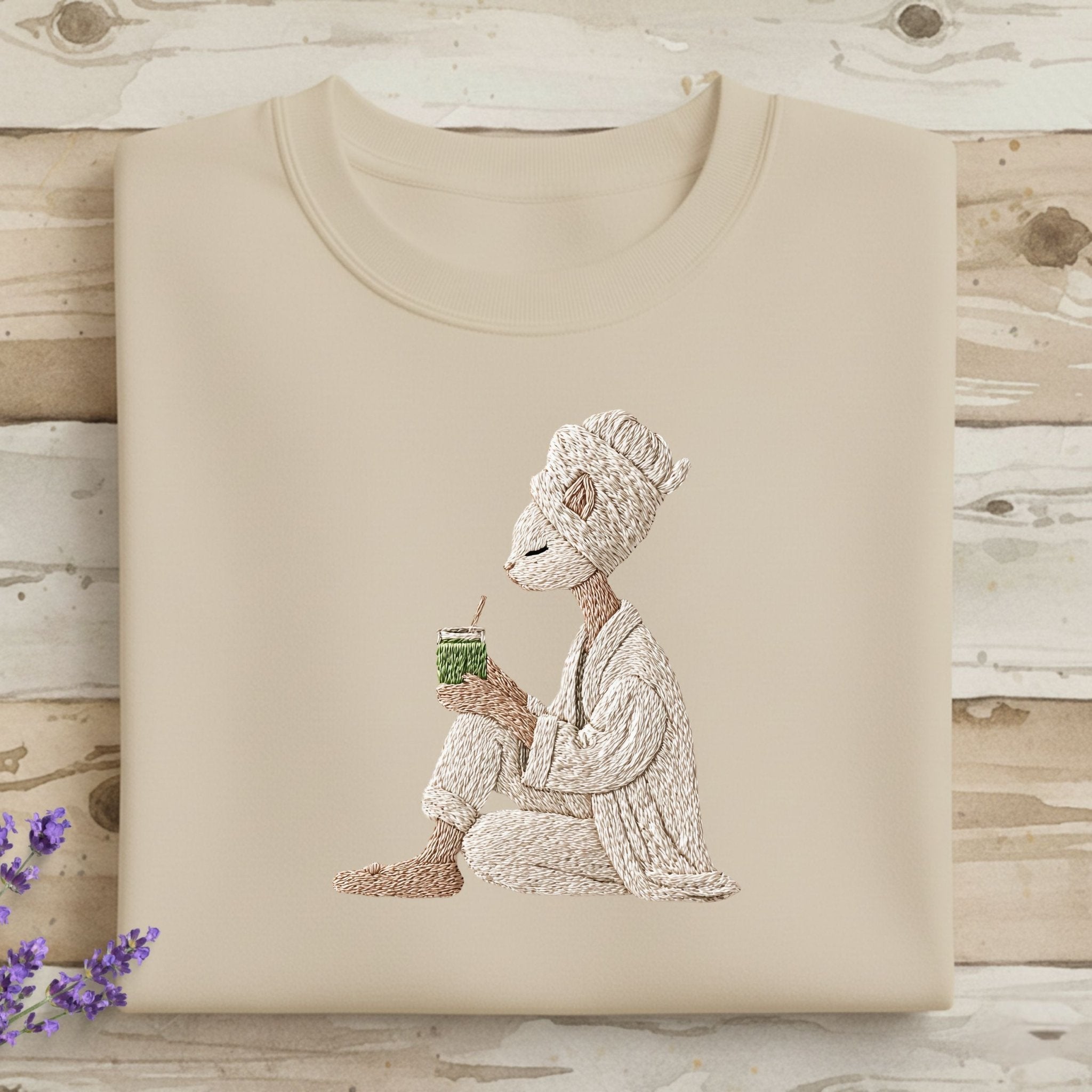 Cat T-Shirt, Spa Day T-Shirt, Relaxing Cat, Funny Cat, Animal Lover T-Shirt, Cute T-Shirt, Zen Cat, Cat with Drink, Unique Gift T-Shirt - Craig Michael Design