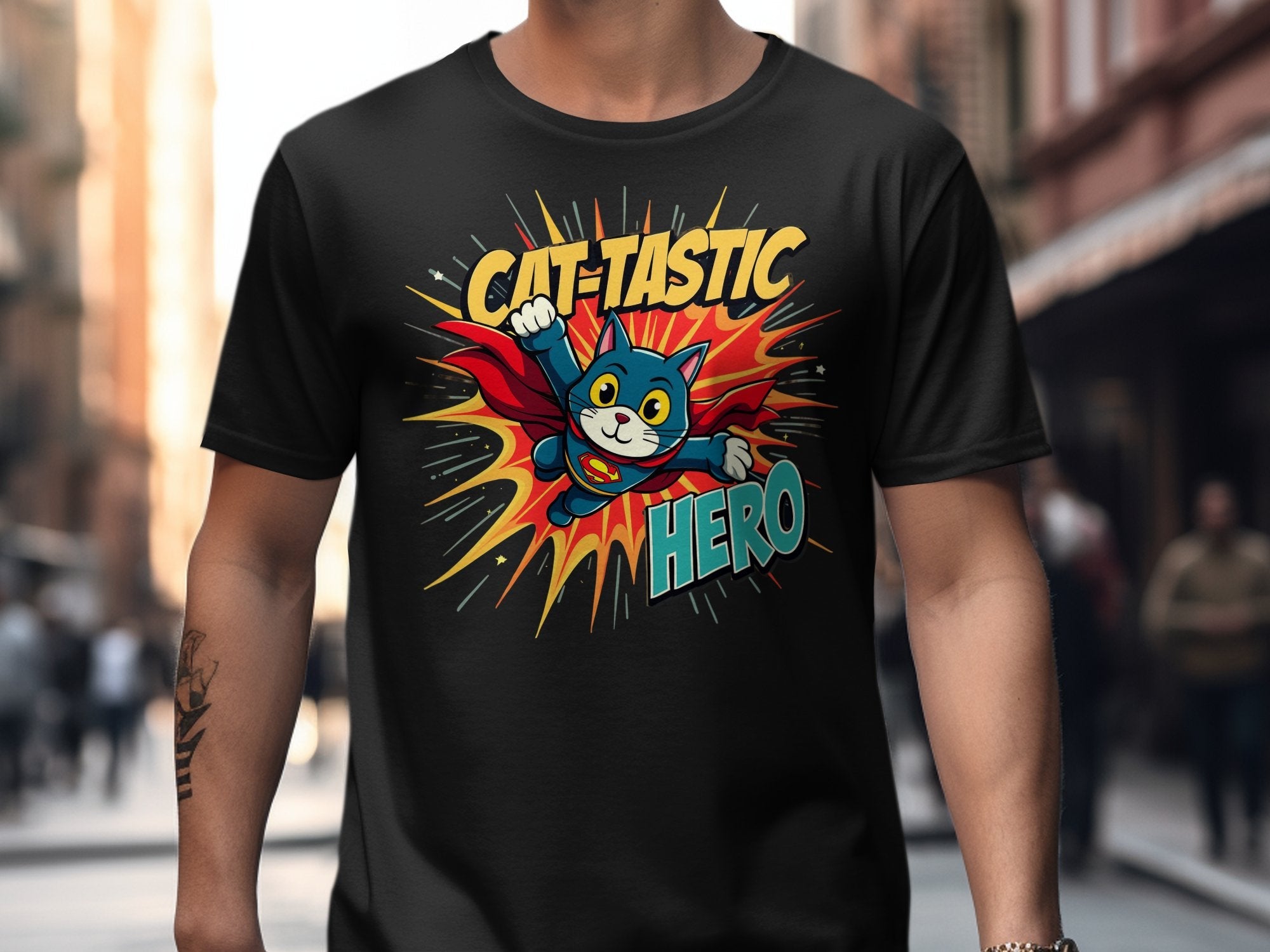 Cat - tastic Hero T-Shirt, Cute Superhero Cat Shirt, Funny Cat Lover Tee, Gift for Cat Owners, Cat Fan Apparel - Craig Michael Design