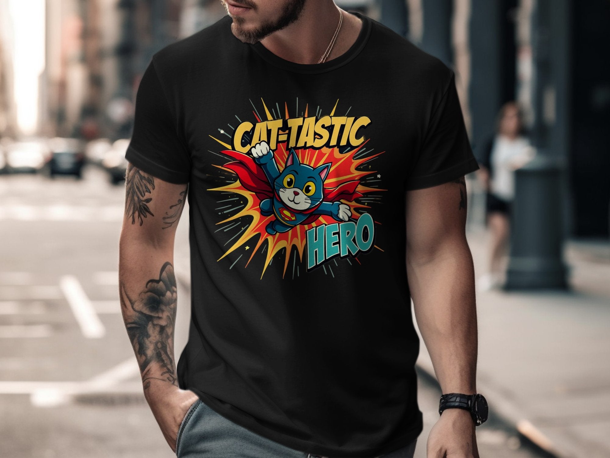 Cat - tastic Hero T-Shirt, Cute Superhero Cat Shirt, Funny Cat Lover Tee, Gift for Cat Owners, Cat Fan Apparel - Craig Michael Design