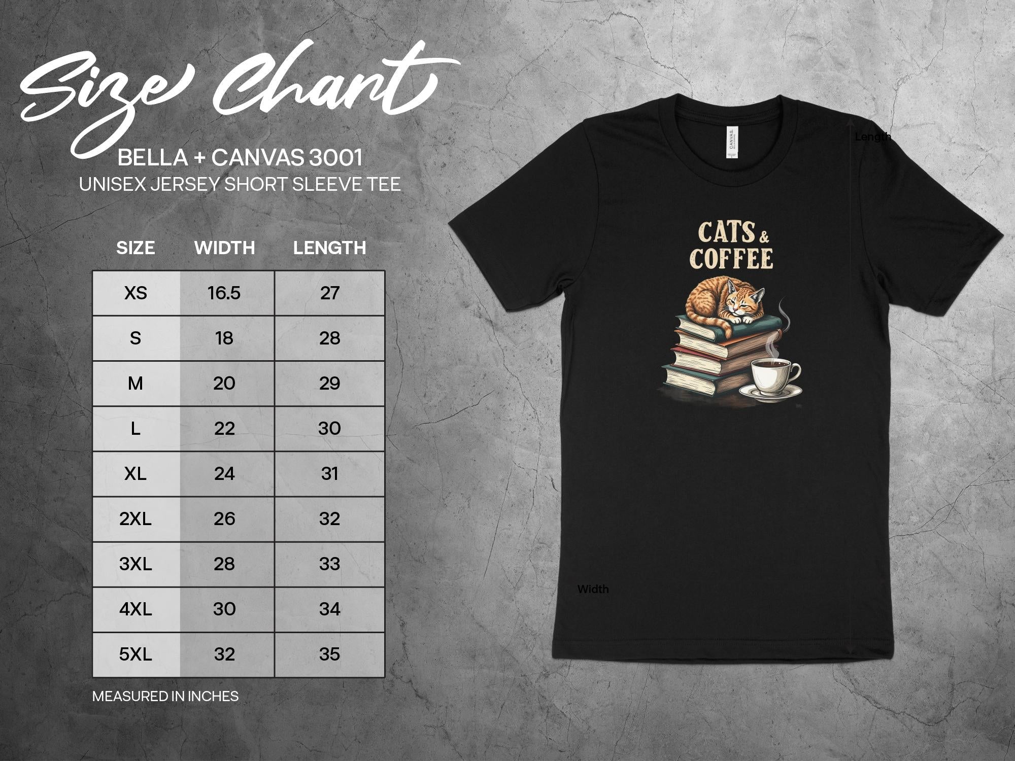 Cats and Coffee T-Shirt, Cozy Cat Shirt with Books and Coffee, Perfect Gift for Book and Coffee Lovers, Cute Cat Lover Tee - Craig Michael Design