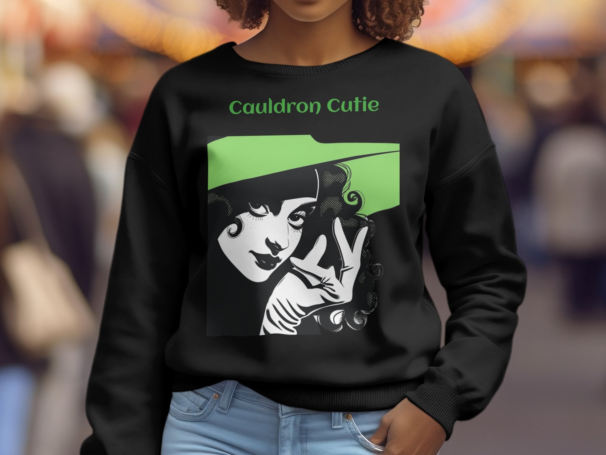 Cauldron Cutie Long Sleeve Shirt - Spooky Halloween Top for Witch Lovers - Trick or Treat Gift - Craig Michael Design