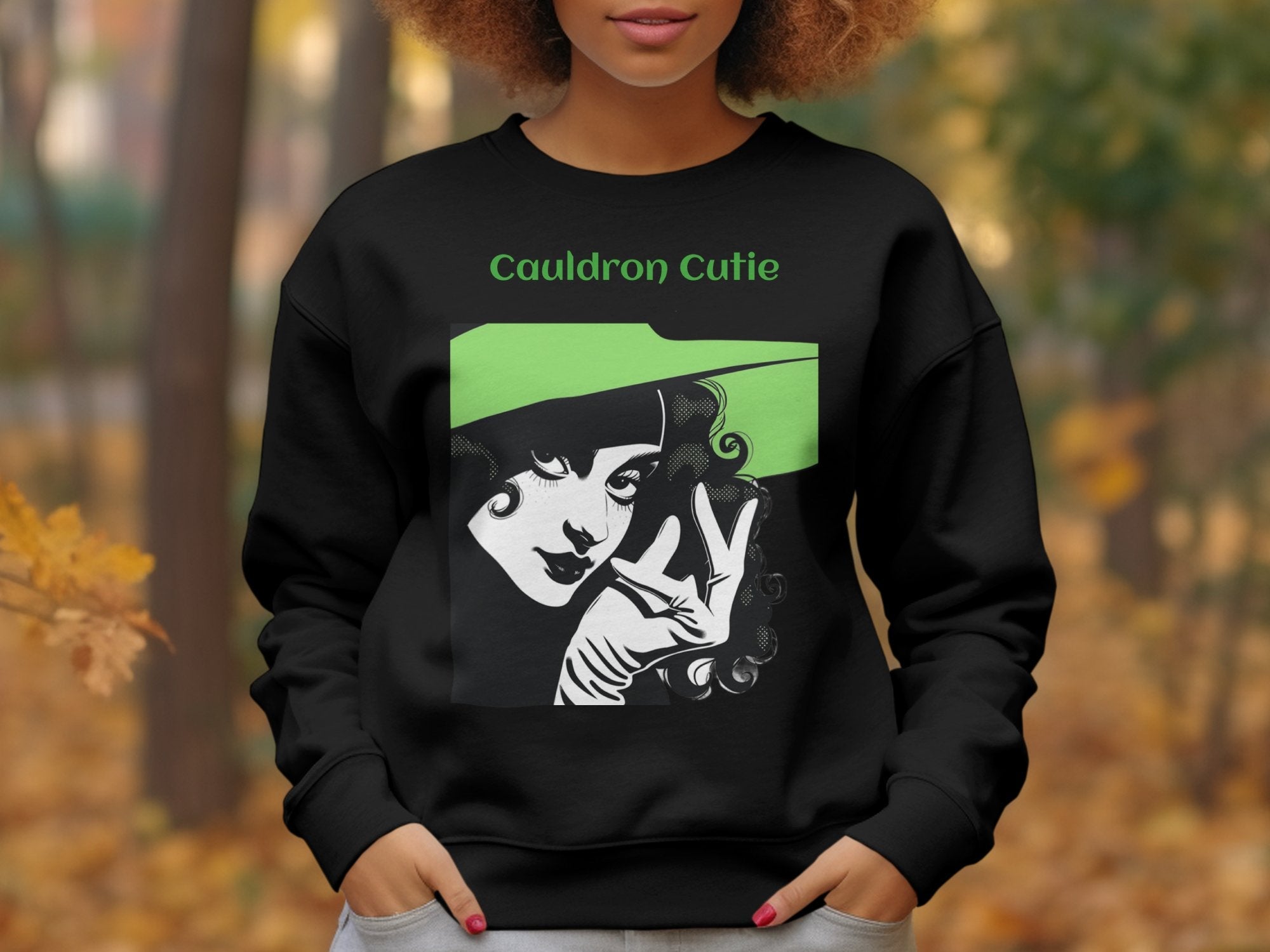 Cauldron Cutie Long Sleeve Shirt - Spooky Halloween Top for Witch Lovers - Trick or Treat Gift - Craig Michael Design