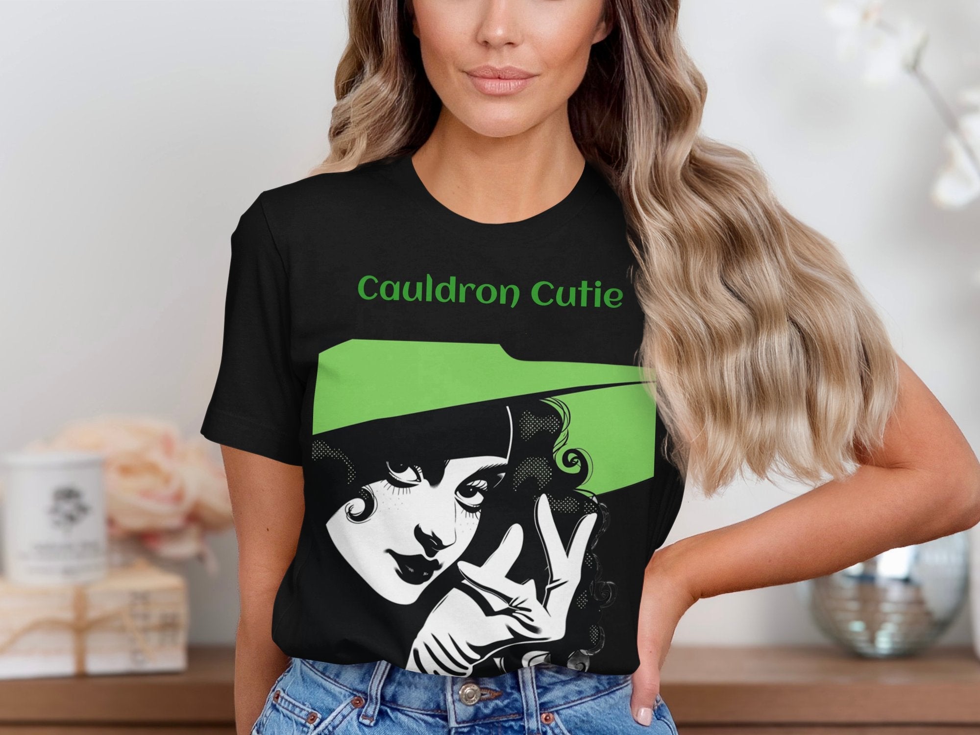 Cauldron Cutie Witch T-Shirt, Halloween Cute Witch Shirt, Spooky Season Witchy Tee, Vintage Style Witch Graphic Tee - Craig Michael Design