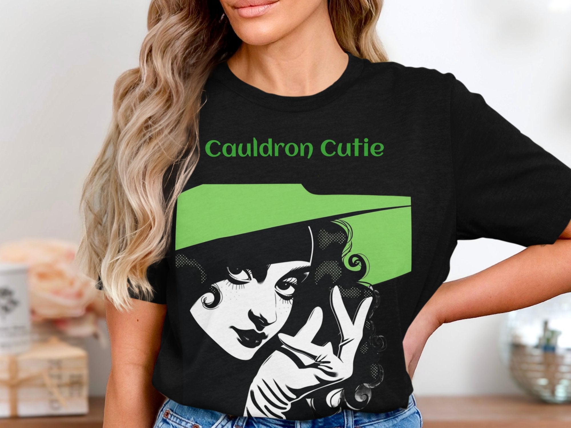 Cauldron Cutie Witch T-Shirt, Halloween Cute Witch Shirt, Spooky Season Witchy Tee, Vintage Style Witch Graphic Tee - Craig Michael Design