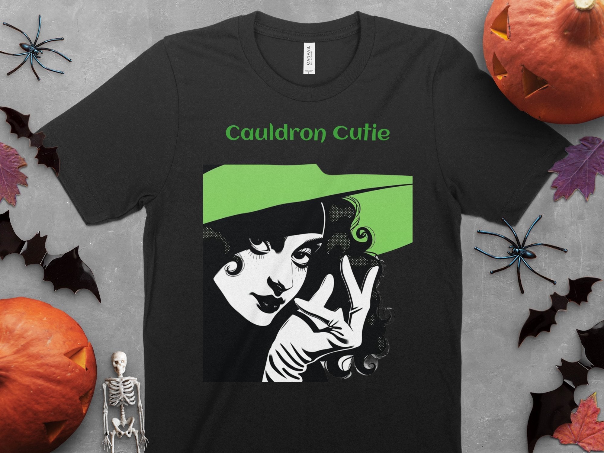 Cauldron Cutie Witch T-Shirt, Halloween Cute Witch Shirt, Spooky Season Witchy Tee, Vintage Style Witch Graphic Tee - Craig Michael Design