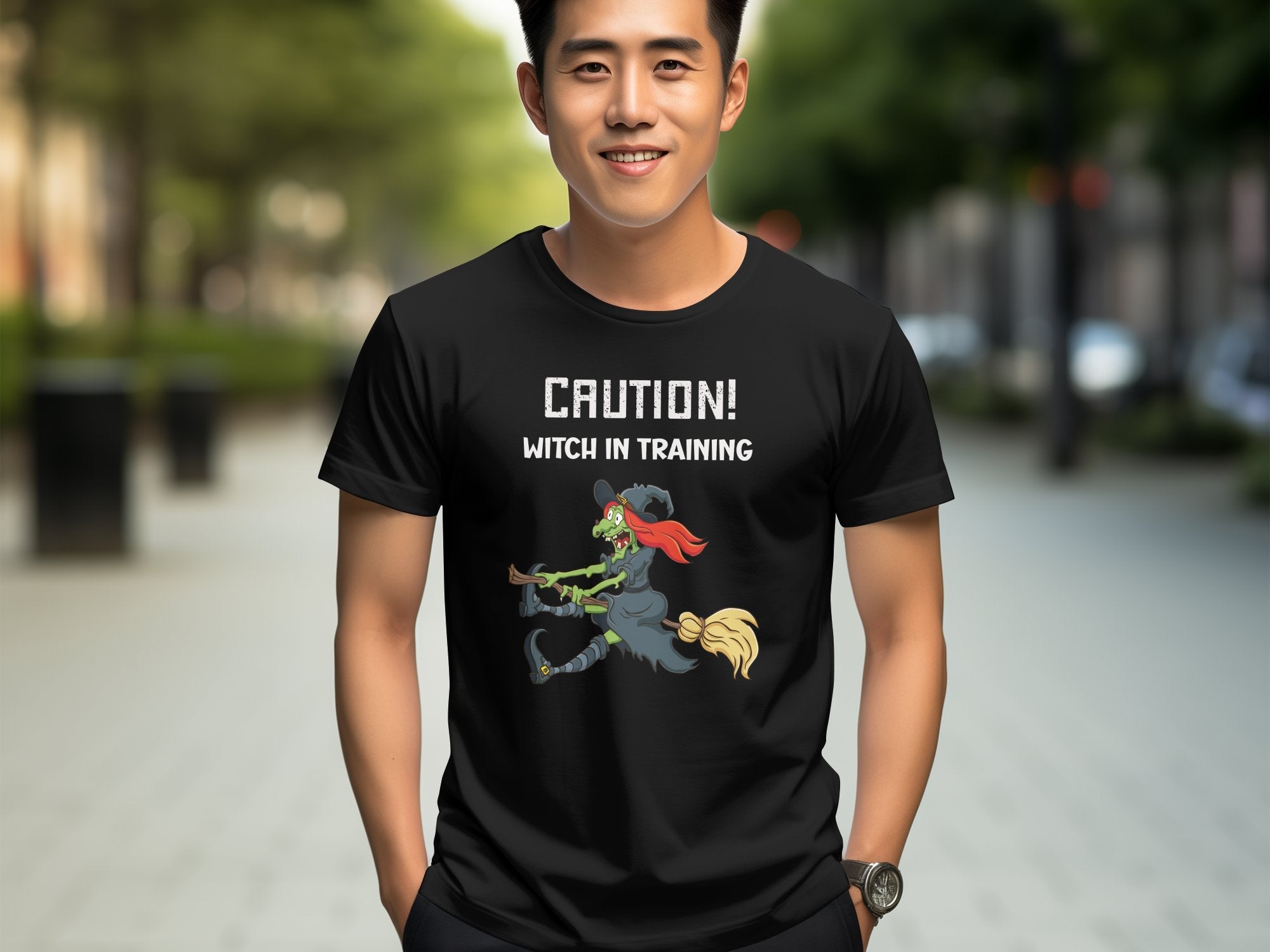 Caution Witch In Training Funny Halloween T-Shirt, Halloween Witch T-Shirt, Spooky Halloween Tee, Adult Halloween Costume Shirt - Craig Michael Design