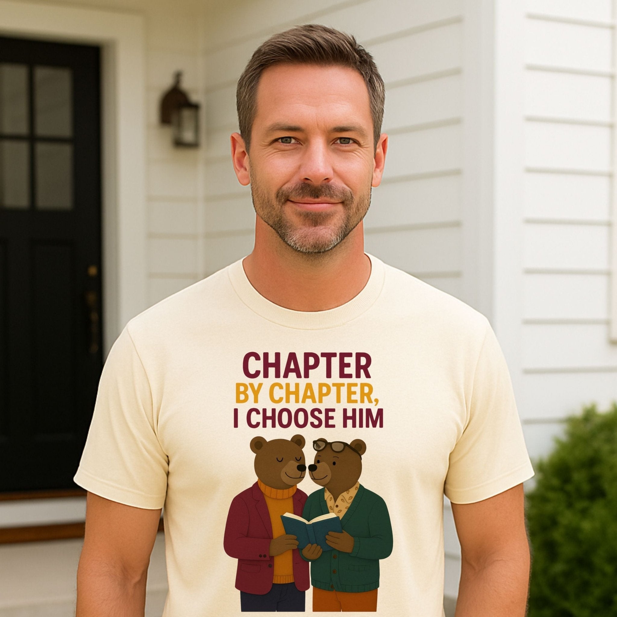 Chapter by Chapter Tee, Gay Couple Reading Shirt, Him and Him Romance Gift - Craig Michael Design