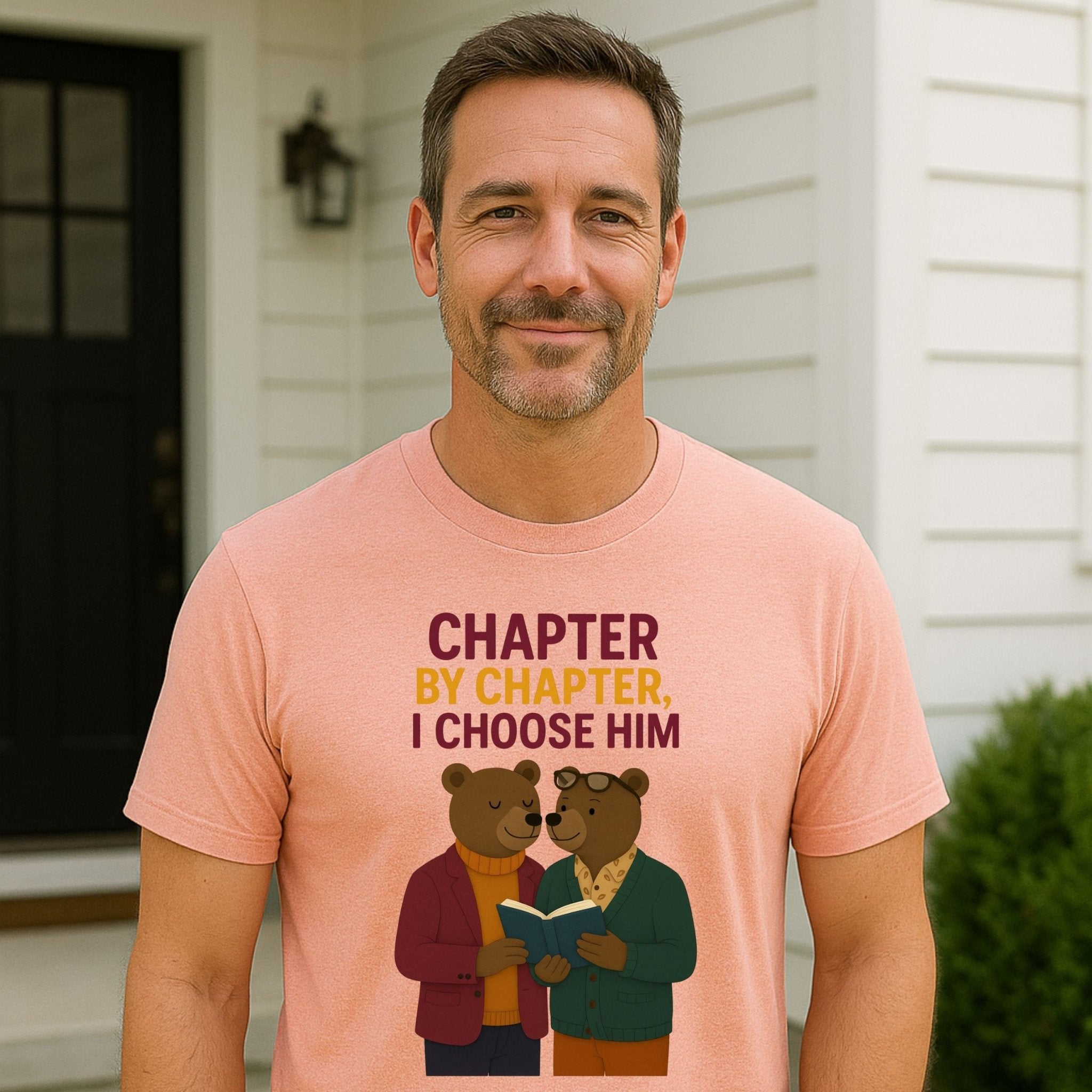 Chapter by Chapter Tee, Gay Couple Reading Shirt, Him and Him Romance Gift - Craig Michael Design