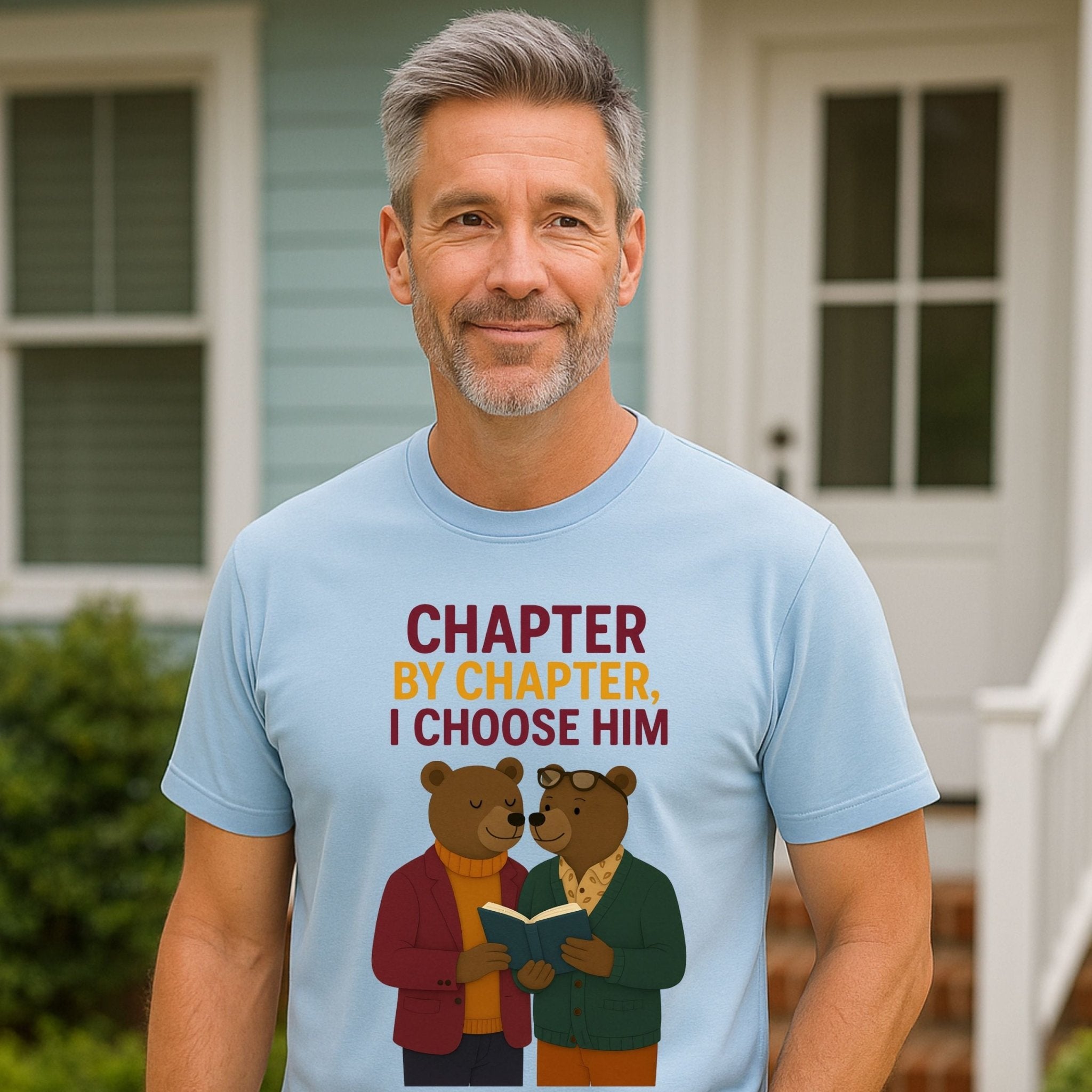 Chapter by Chapter Tee, Gay Couple Reading Shirt, Him and Him Romance Gift - Craig Michael Design