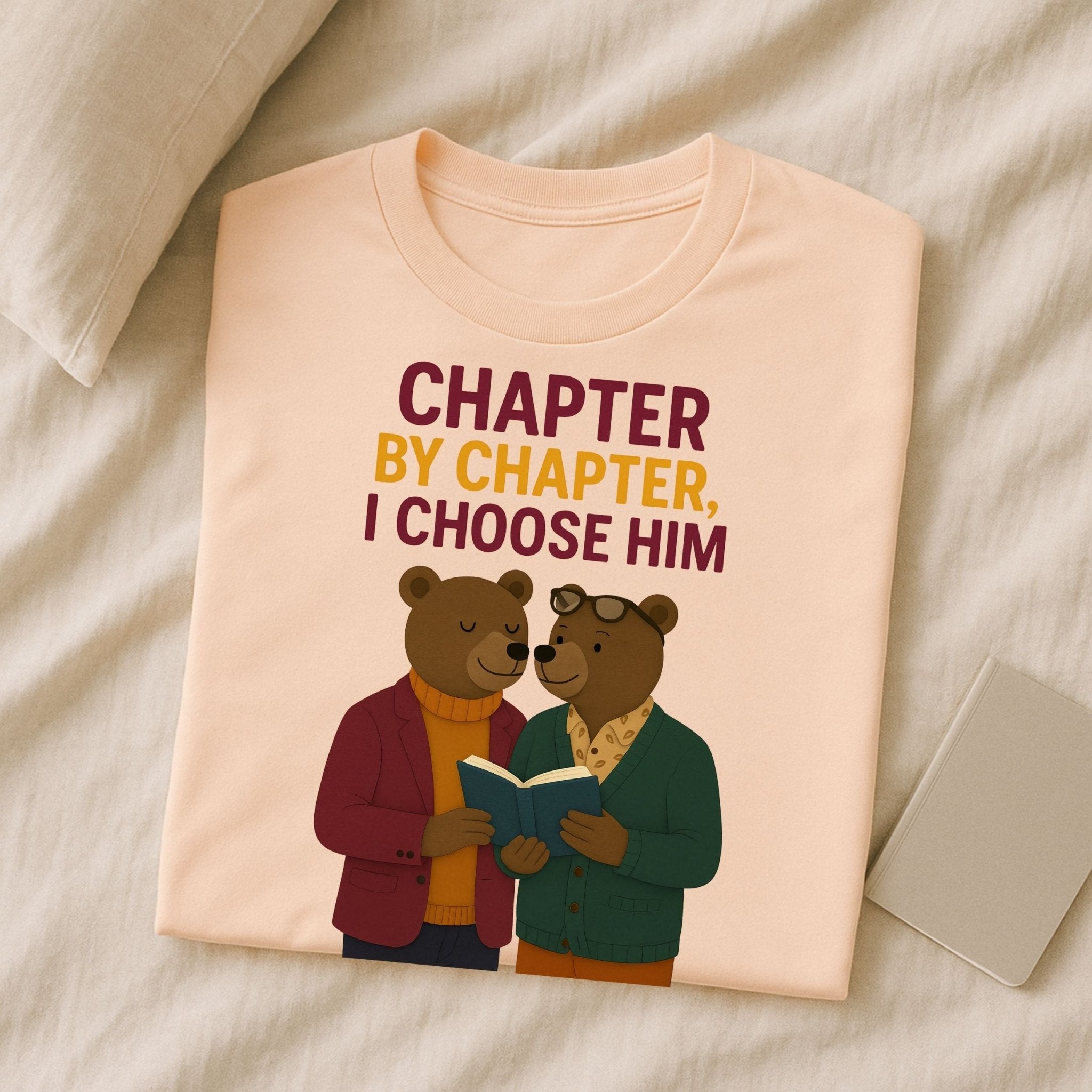 Chapter by Chapter Tee, Gay Couple Reading Shirt, Him and Him Romance Gift - Craig Michael Design